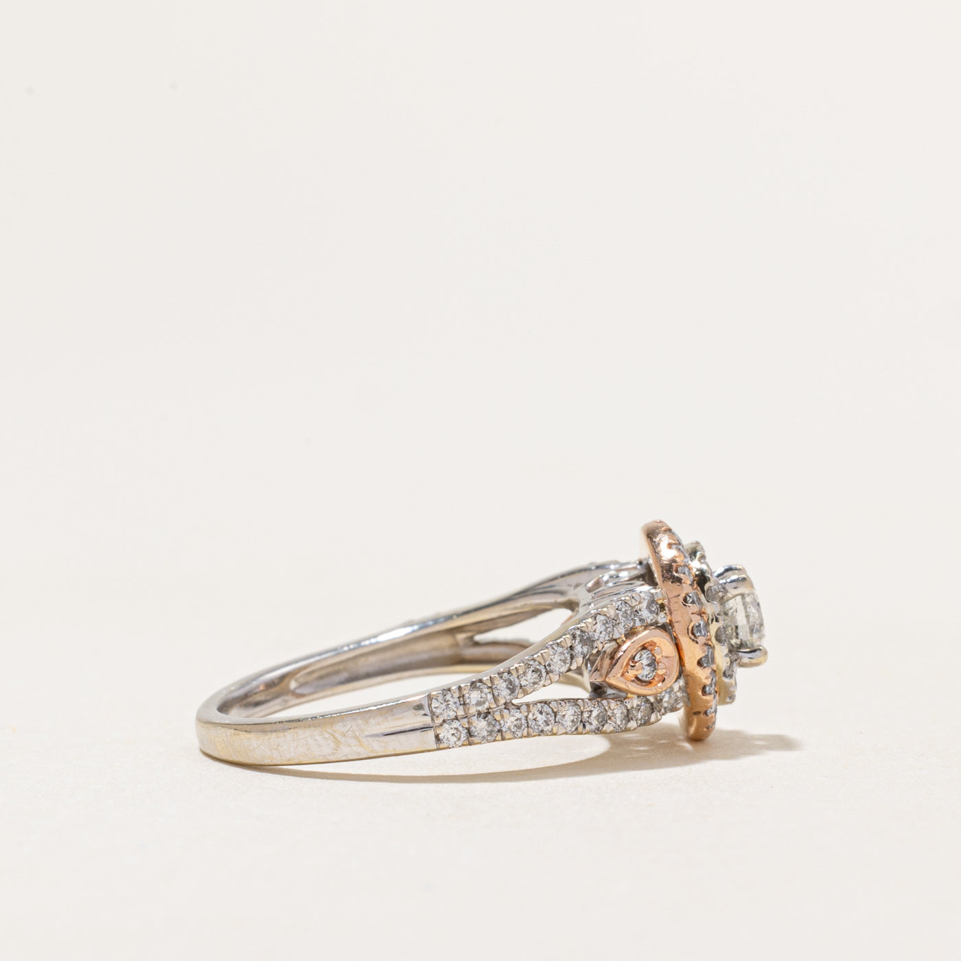 Two Tone Diamond Double Halo Ring | 1.00ctw | SZ 6.5