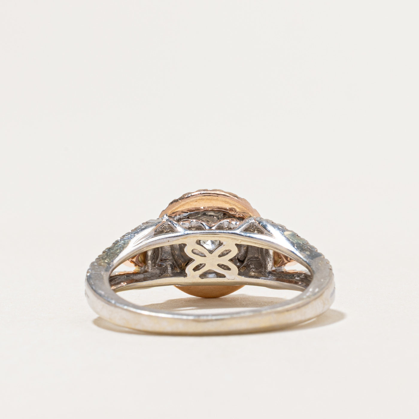 Two Tone Diamond Double Halo Ring | 1.00ctw | SZ 6.5