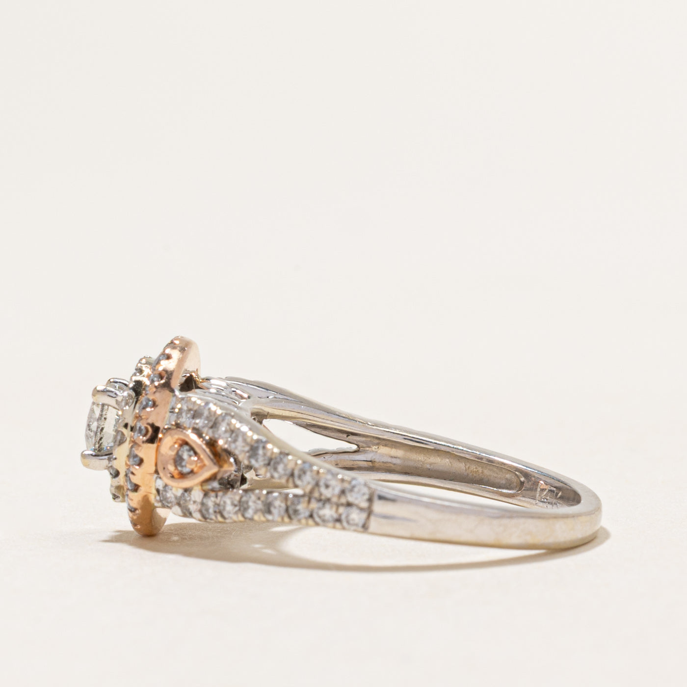 Two Tone Diamond Double Halo Ring | 1.00ctw | SZ 6.5