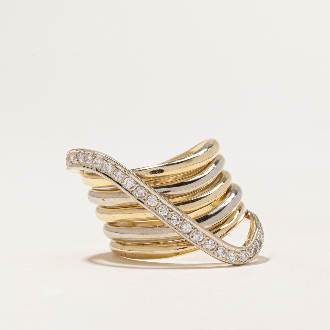 Diamond Waterfall Layered Cocktail Ring | 0.35ctw | SZ 7.75