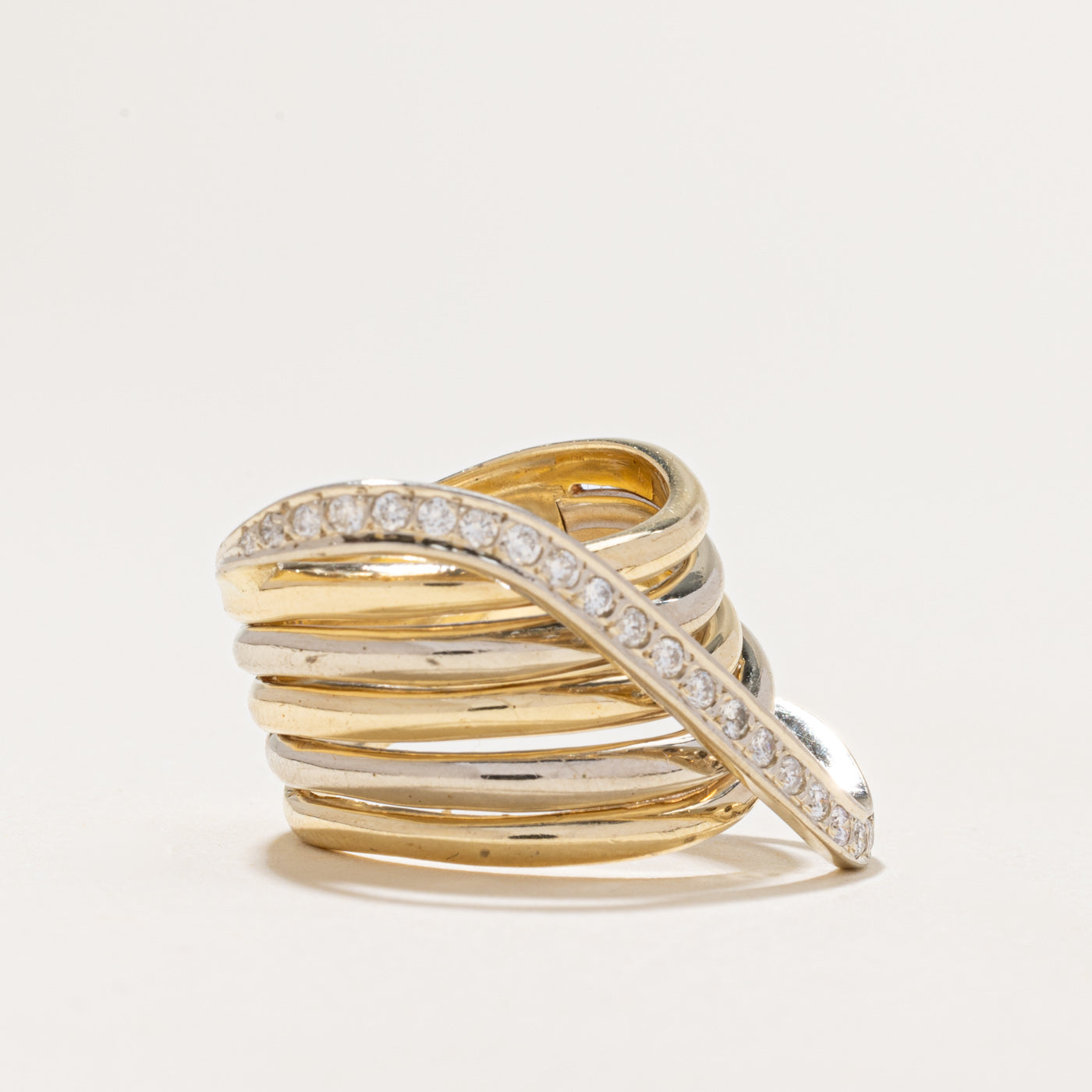 Diamond Waterfall Layered Cocktail Ring | 0.35ctw | SZ 7.75