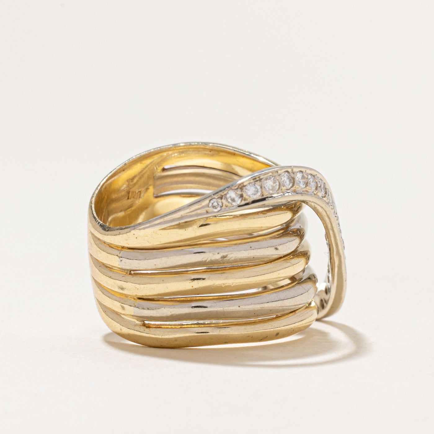 Diamond Waterfall Layered Cocktail Ring | 0.35ctw | SZ 7.75