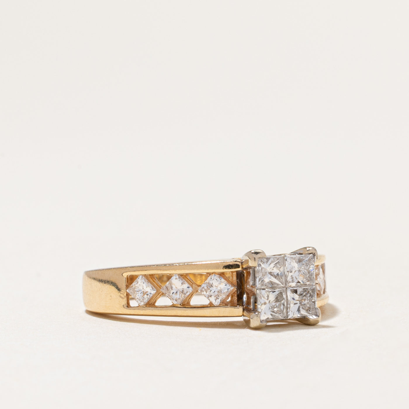 Illusion Set Princess Cut Diamond Ring | 0.90ctw | SZ 7.25