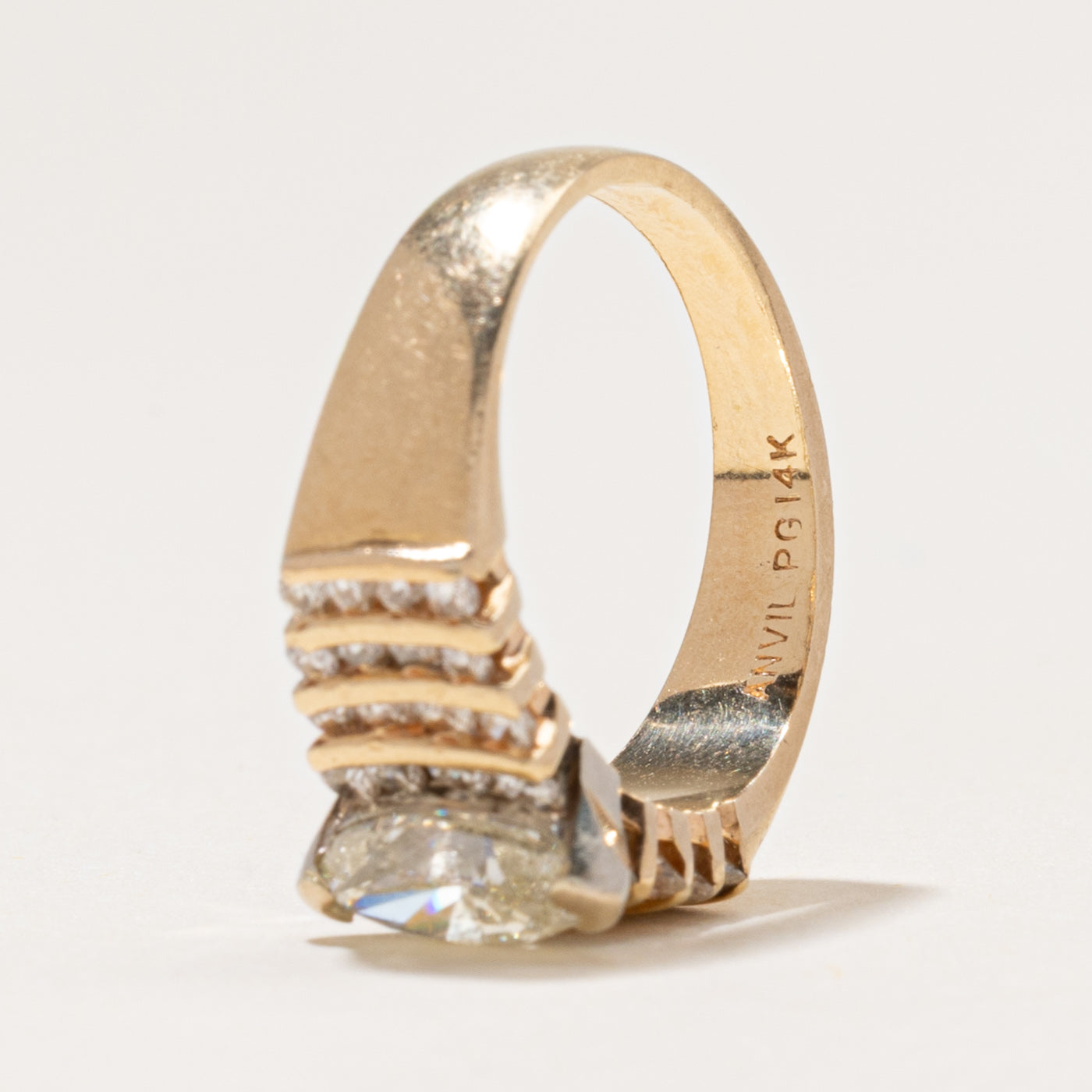 Marquise Cut Yellow & White Diamond Ring | 1.52ctw | SZ 6