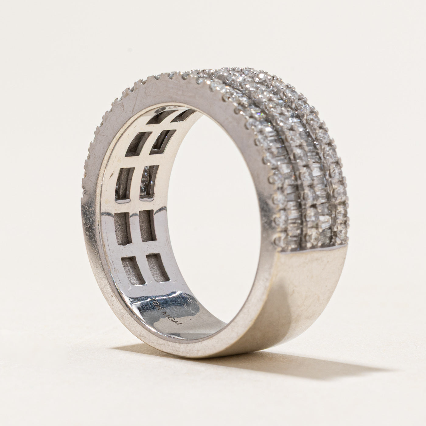 Multi Row Diamond Cigar Band | 1.70ctw | 8.90mm | SZ 10.25
