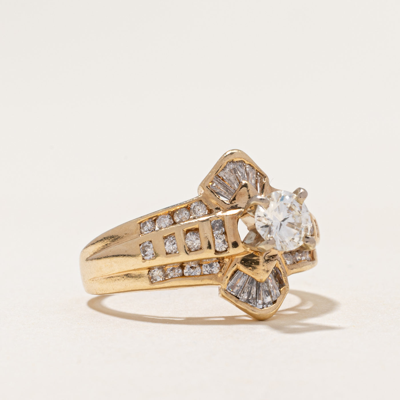 High Set Diamond Accented Cocktail Ring | 1.12ctw | SZ 6.25
