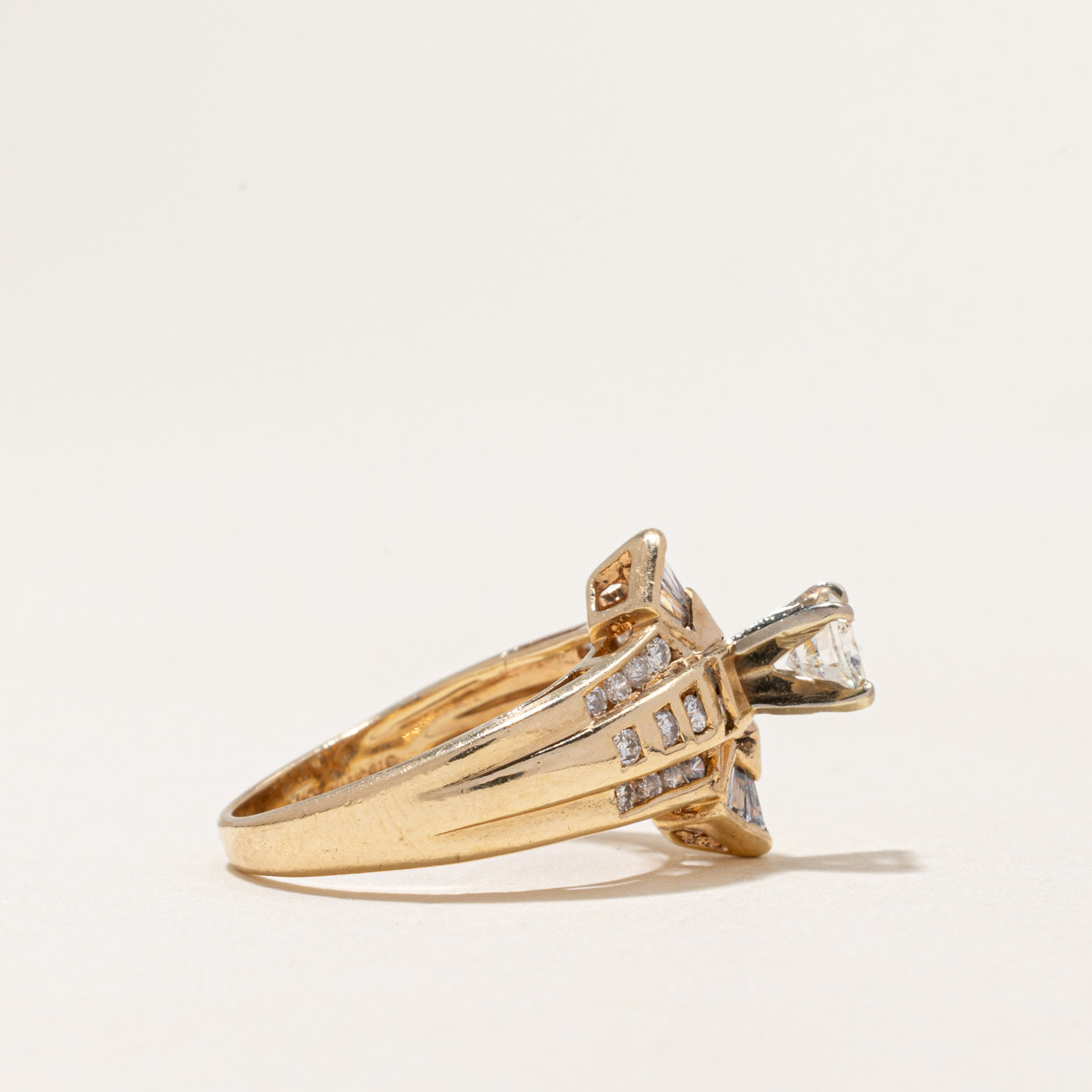 High Set Diamond Accented Cocktail Ring | 1.12ctw | SZ 6.25