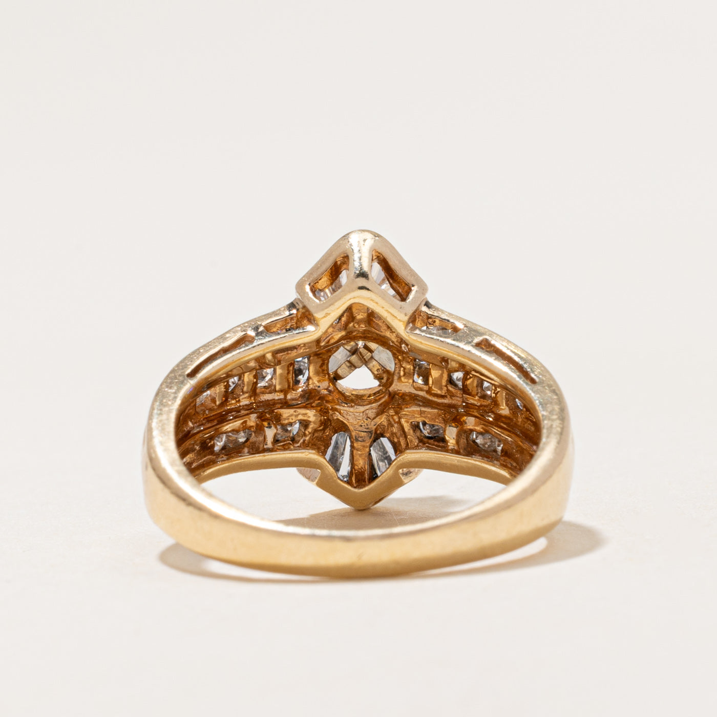 High Set Diamond Accented Cocktail Ring | 1.12ctw | SZ 6.25