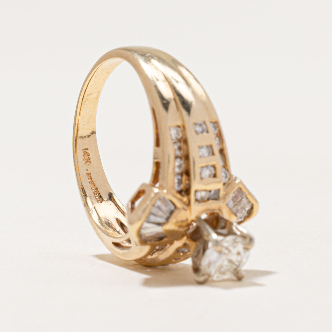 High Set Diamond Accented Cocktail Ring | 1.12ctw | SZ 6.25