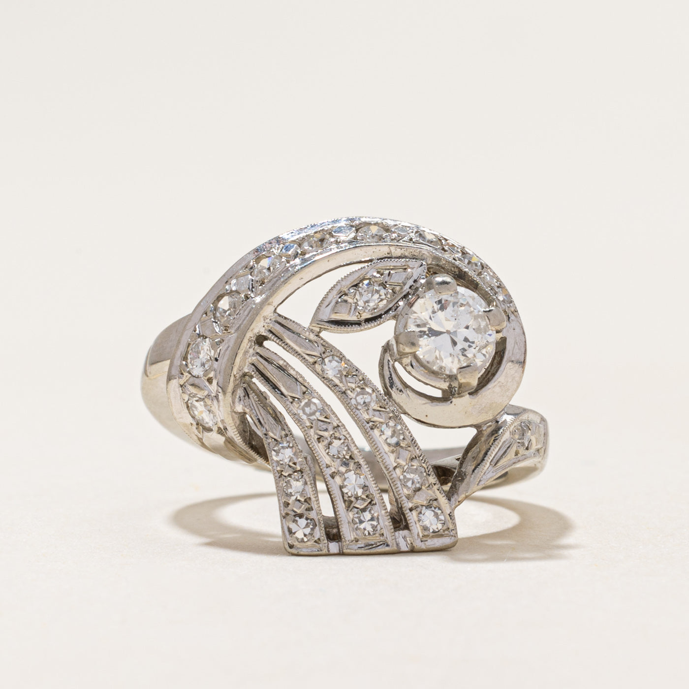 18k White Gold Diamond Cocktail Ring | 0.60ctw | SZ 5.5