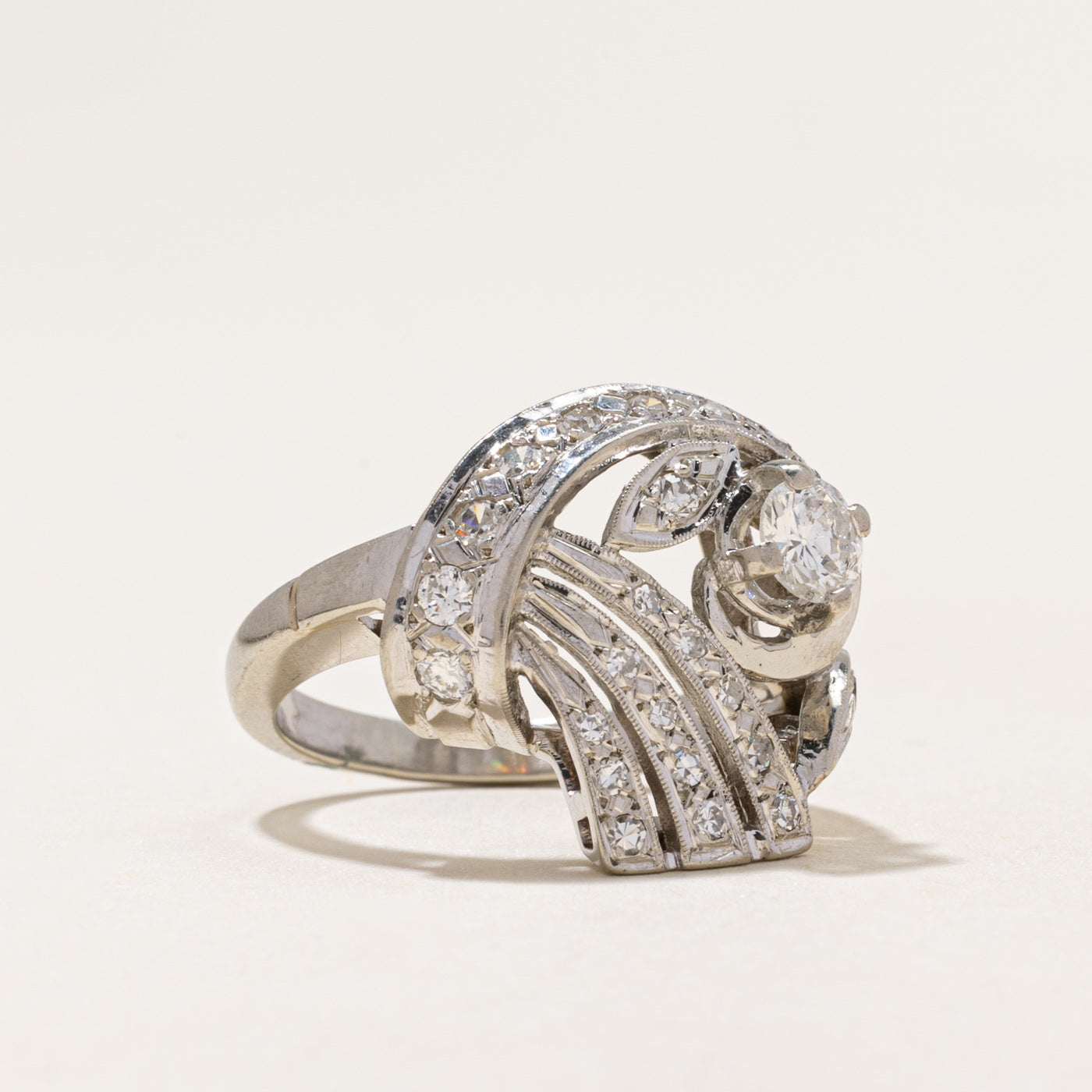 18k White Gold Diamond Cocktail Ring | 0.60ctw | SZ 5.5
