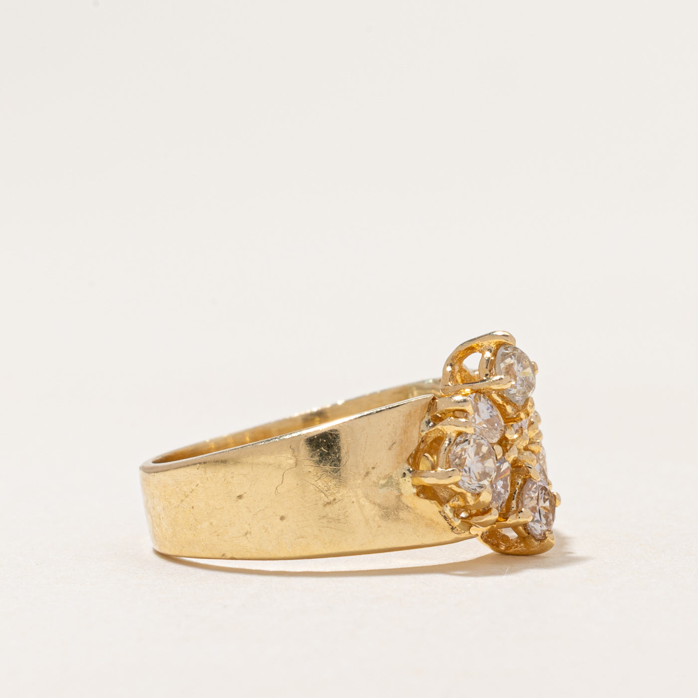 18k Marquise Cut Yellow & White Diamond Leaf DesignRing | 1.03ctw | SZ 6.5