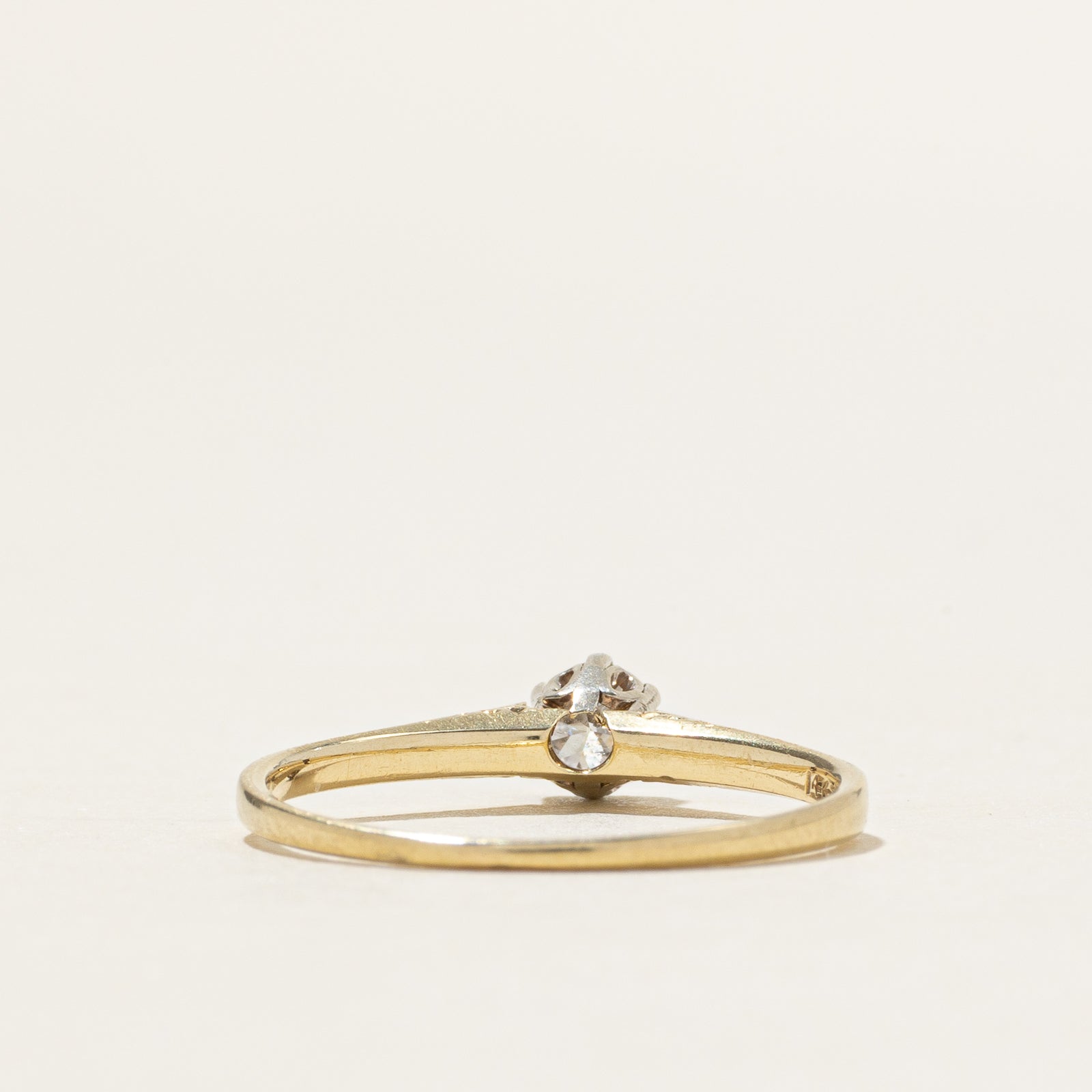 14k Old European Cut Diamond Engraved Ring | 0.19ct | SZ 5.75