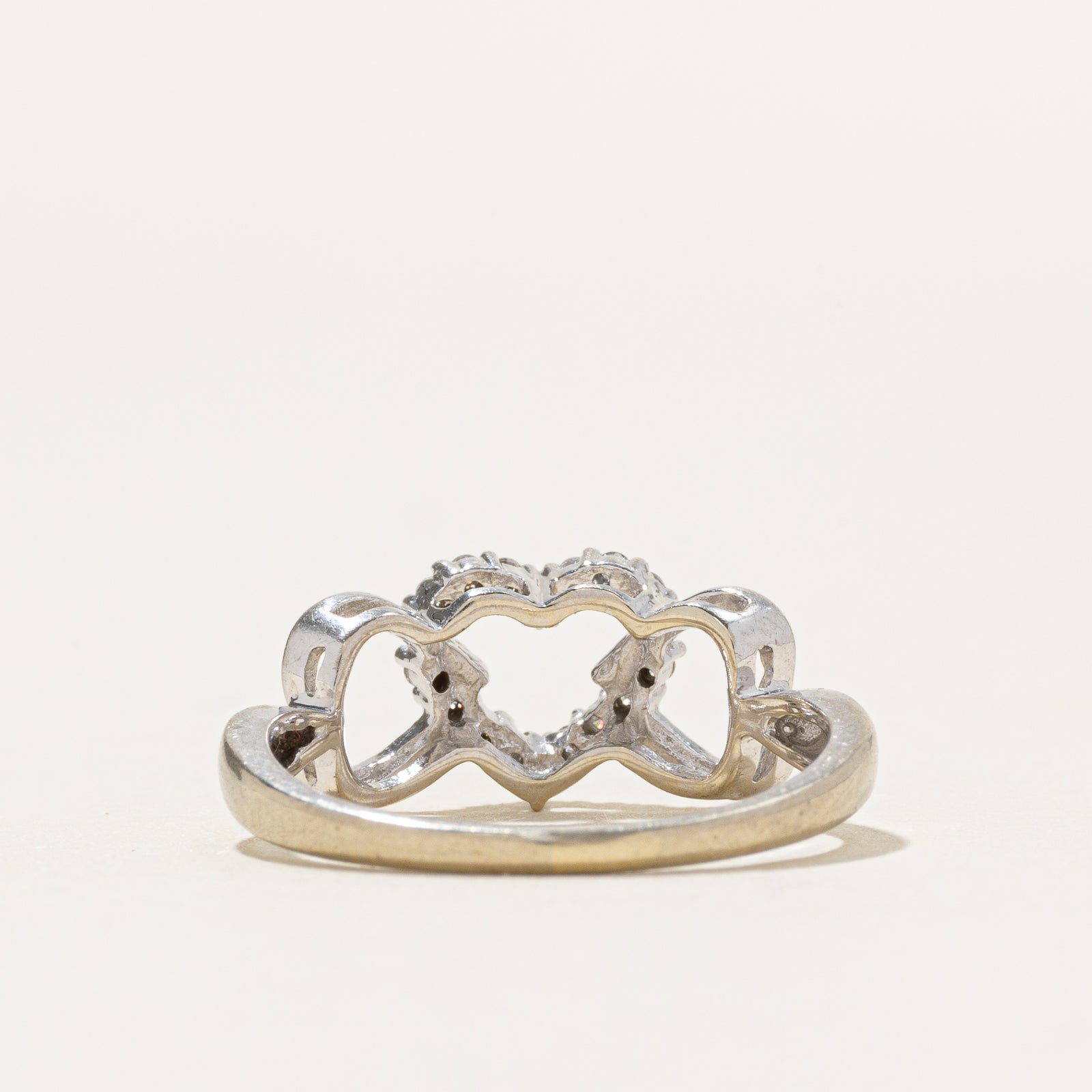 10k Diamond Open Hearts Ring | 0.08ctw | SZ 5.5
