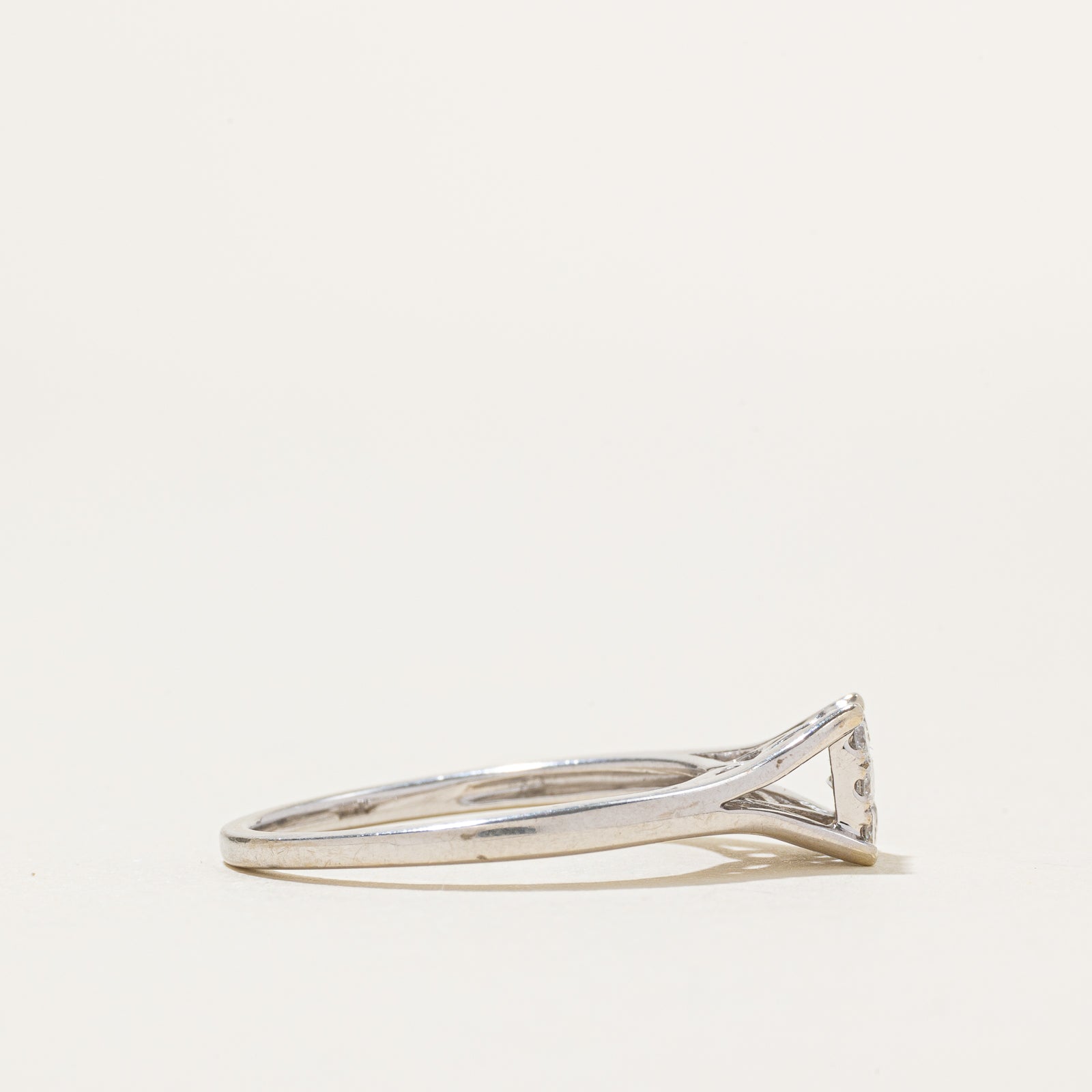 10k Diamond Square Cluster Split Shank Ring | 0.26ctw | SZ 7