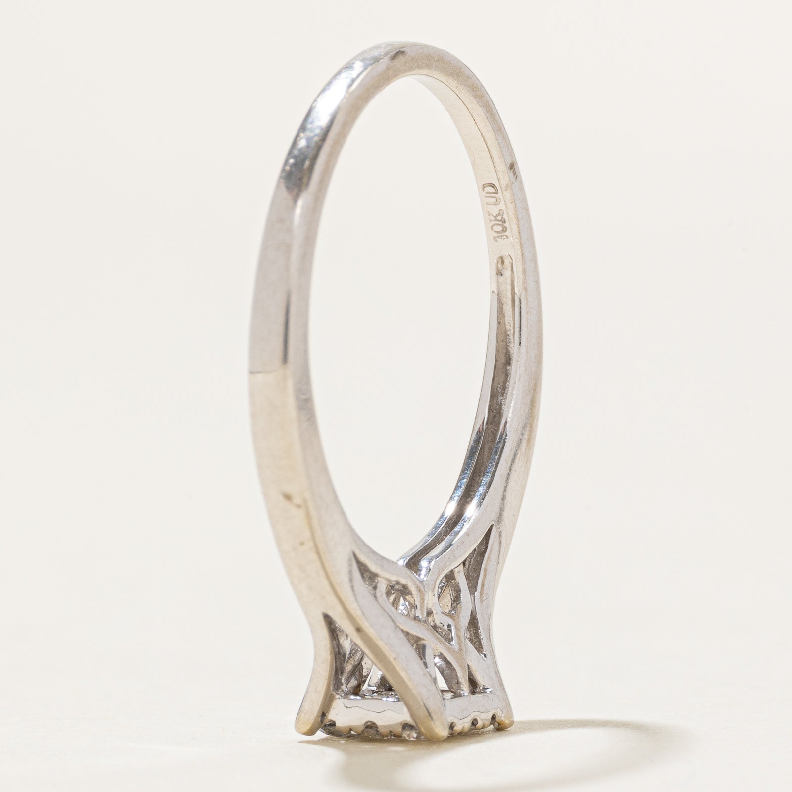 10k Diamond Square Cluster Split Shank Ring | 0.26ctw | SZ 7