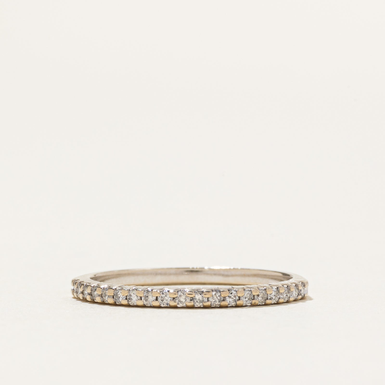 10k Semi Eternity Diamond Thin Band | 0.13ctw | 1.5mm | SZ 5.75