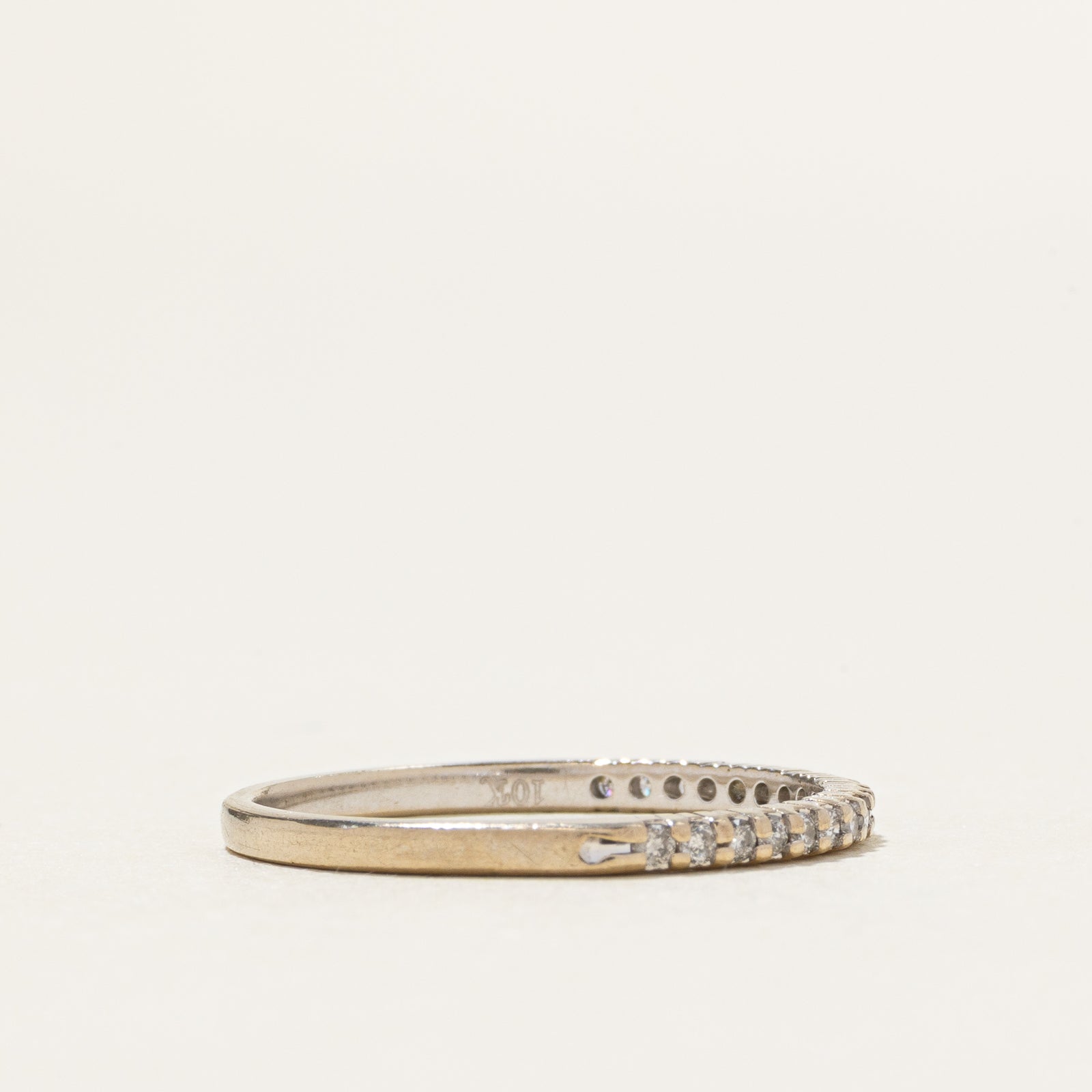 10k Semi Eternity Diamond Thin Band | 0.13ctw | 1.5mm | SZ 5.75