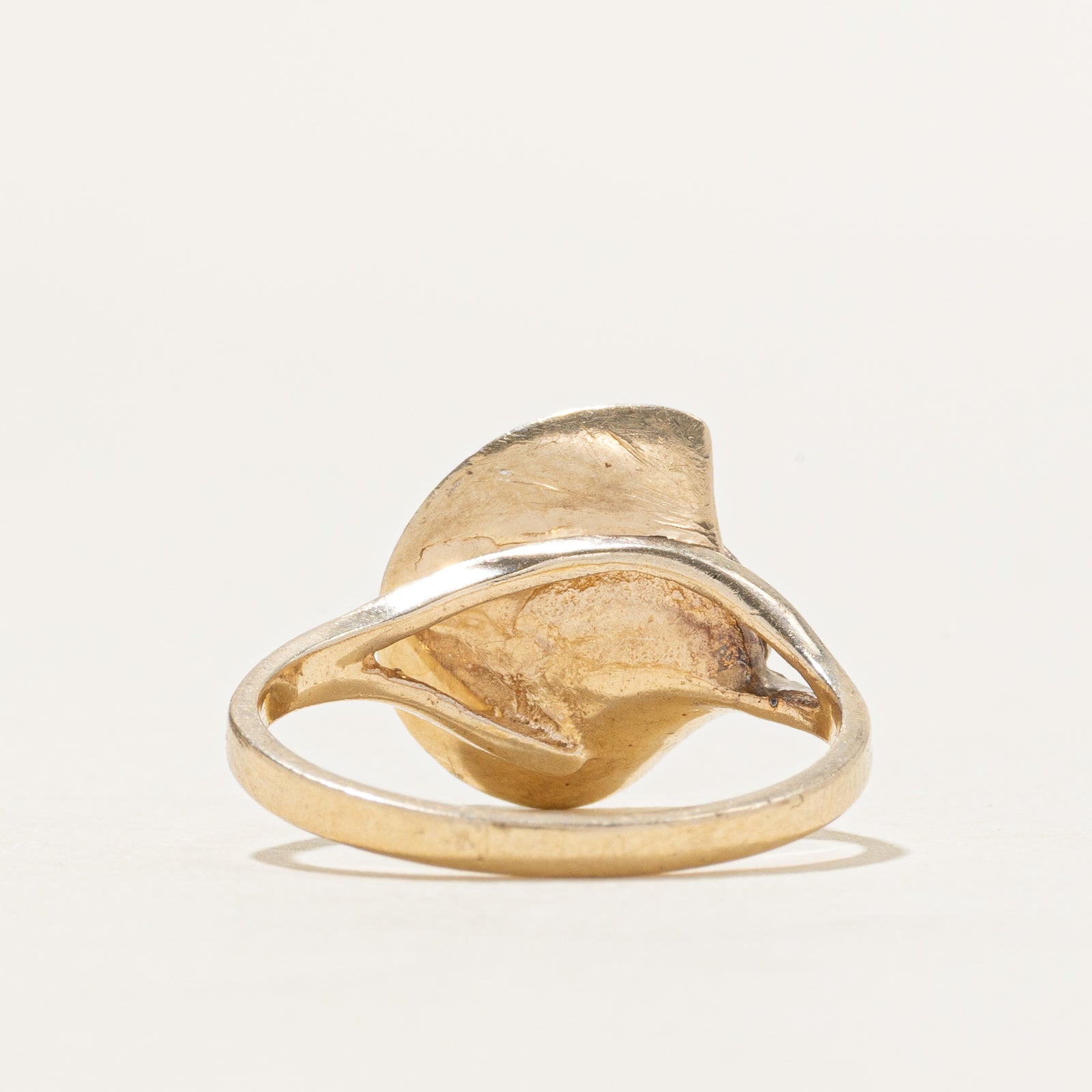 14k Two Tone Diamond Calla Lily Ring | 0.18ctw | SZ 6