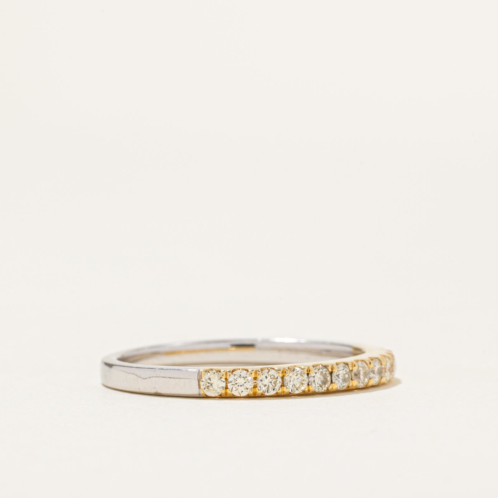 18k Two Tone Gold Semi Eternity Diamond Ring | 0.33ctw | SZ 9