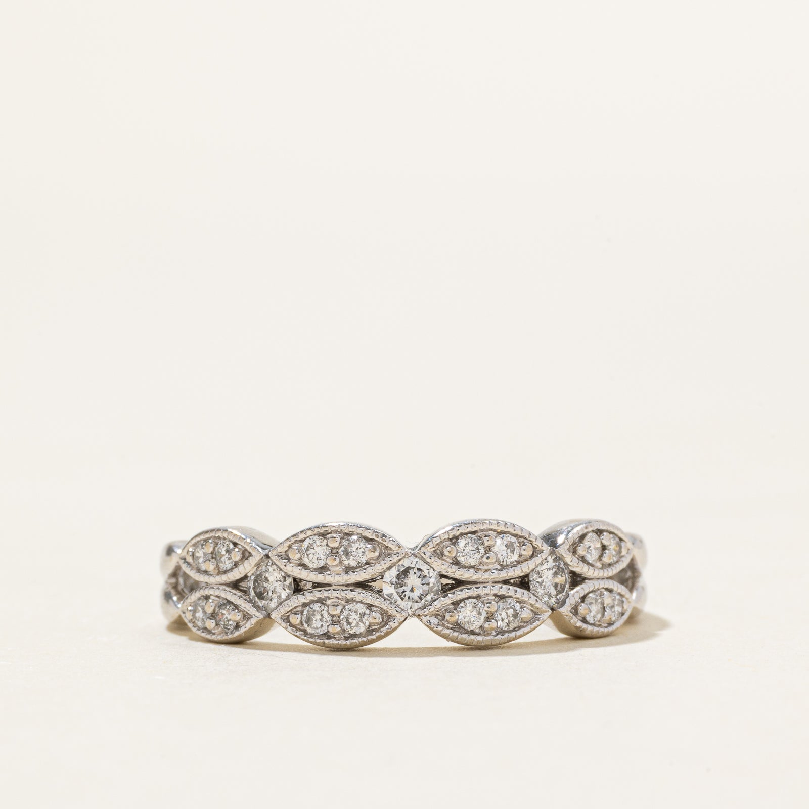 10k Diamond Marquise Shaped Stacked Ring | 0.27ctw | SZ 8