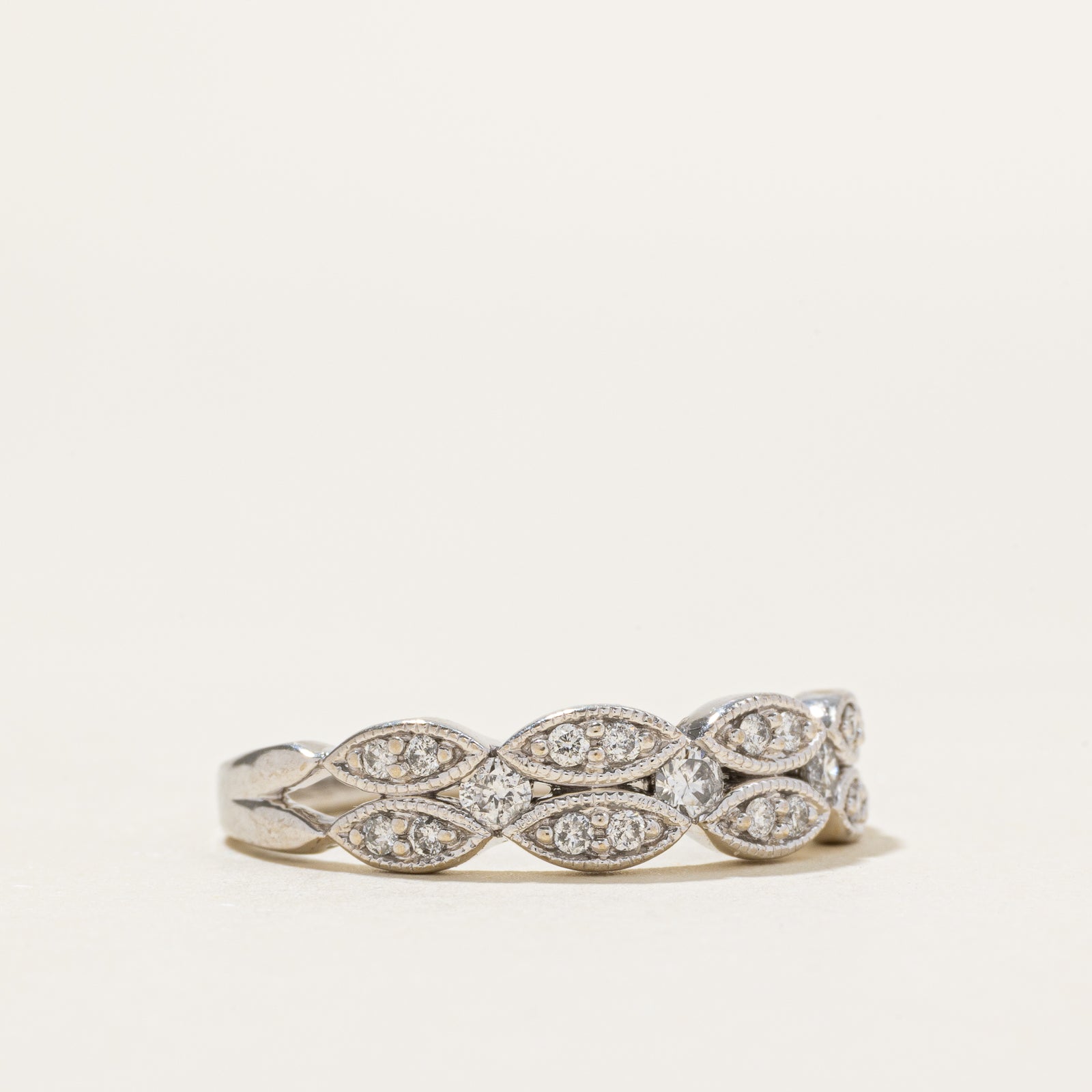 10k Diamond Marquise Shaped Stacked Ring | 0.27ctw | SZ 8