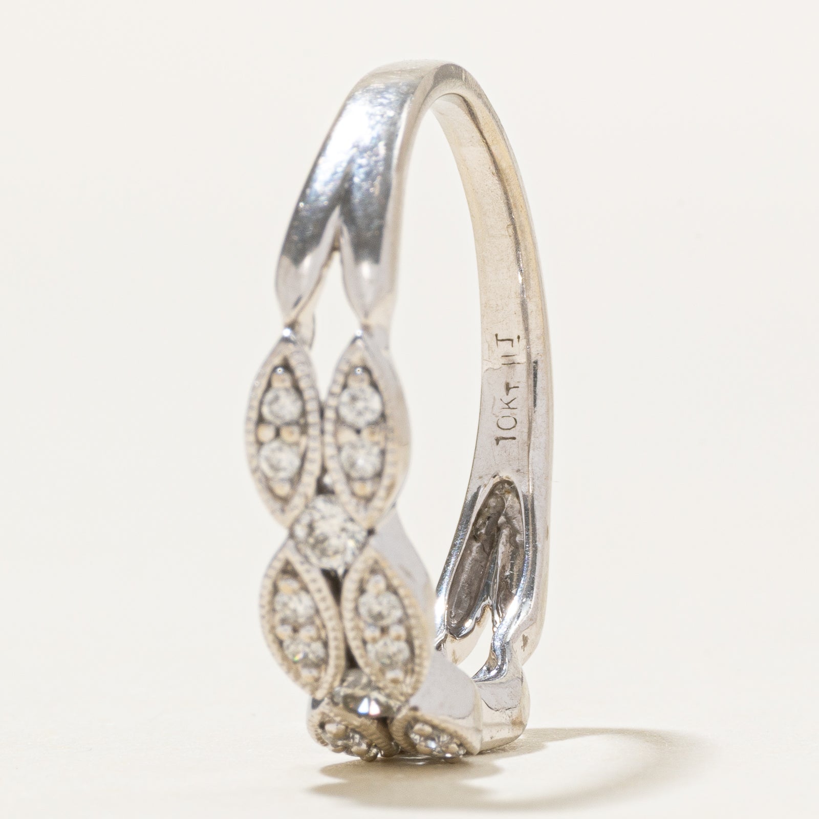 10k Diamond Marquise Shaped Stacked Ring | 0.27ctw | SZ 8