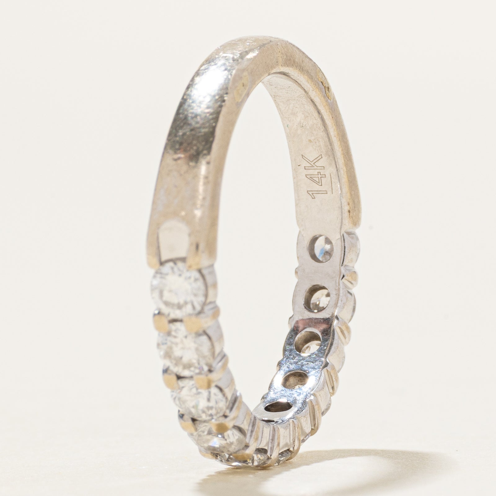 14k Semi Eternity Diamond Ring | 0.94ctw | SZ 6.5