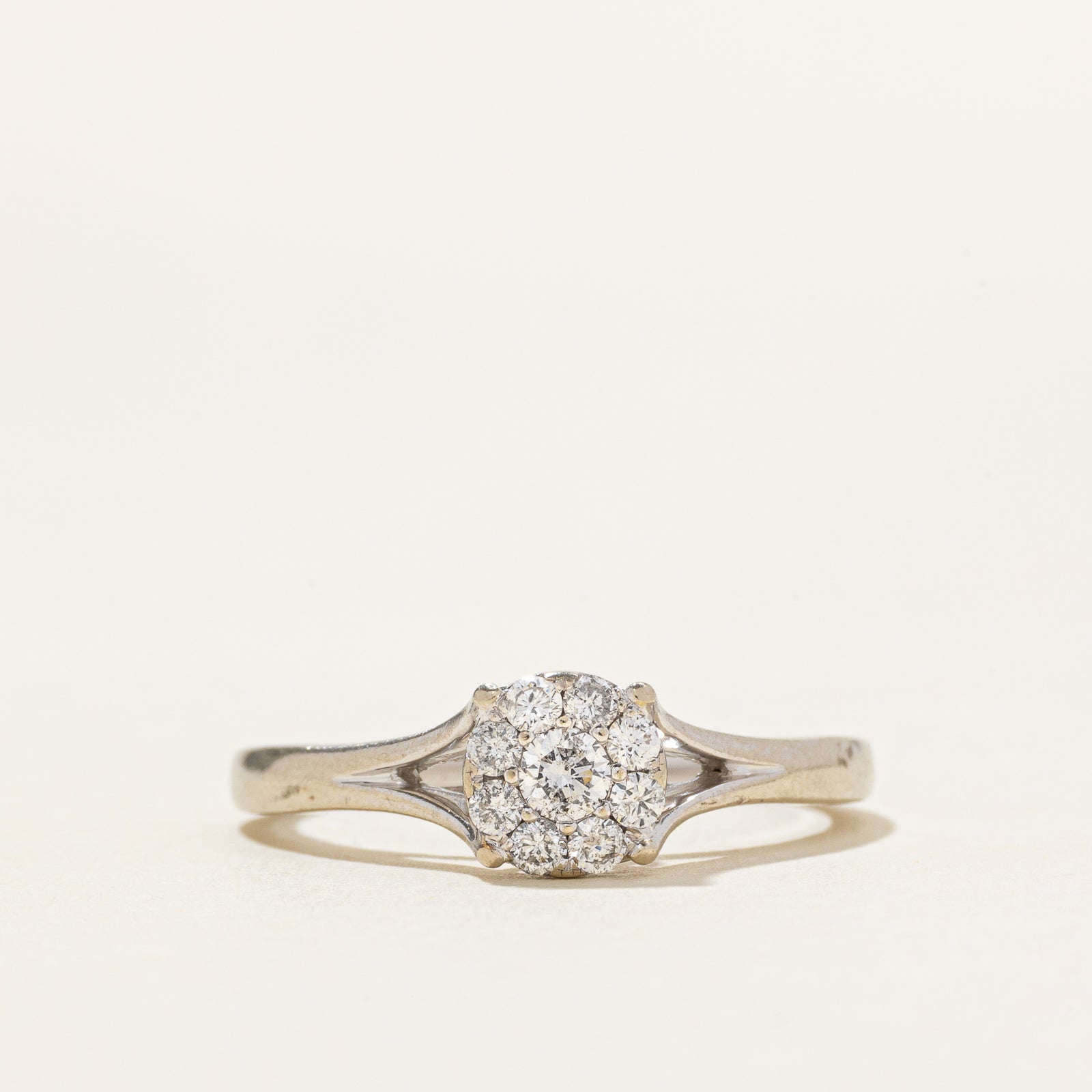 10k Cluster Diamond Tapered Ring | 0.25ctw | SZ 7