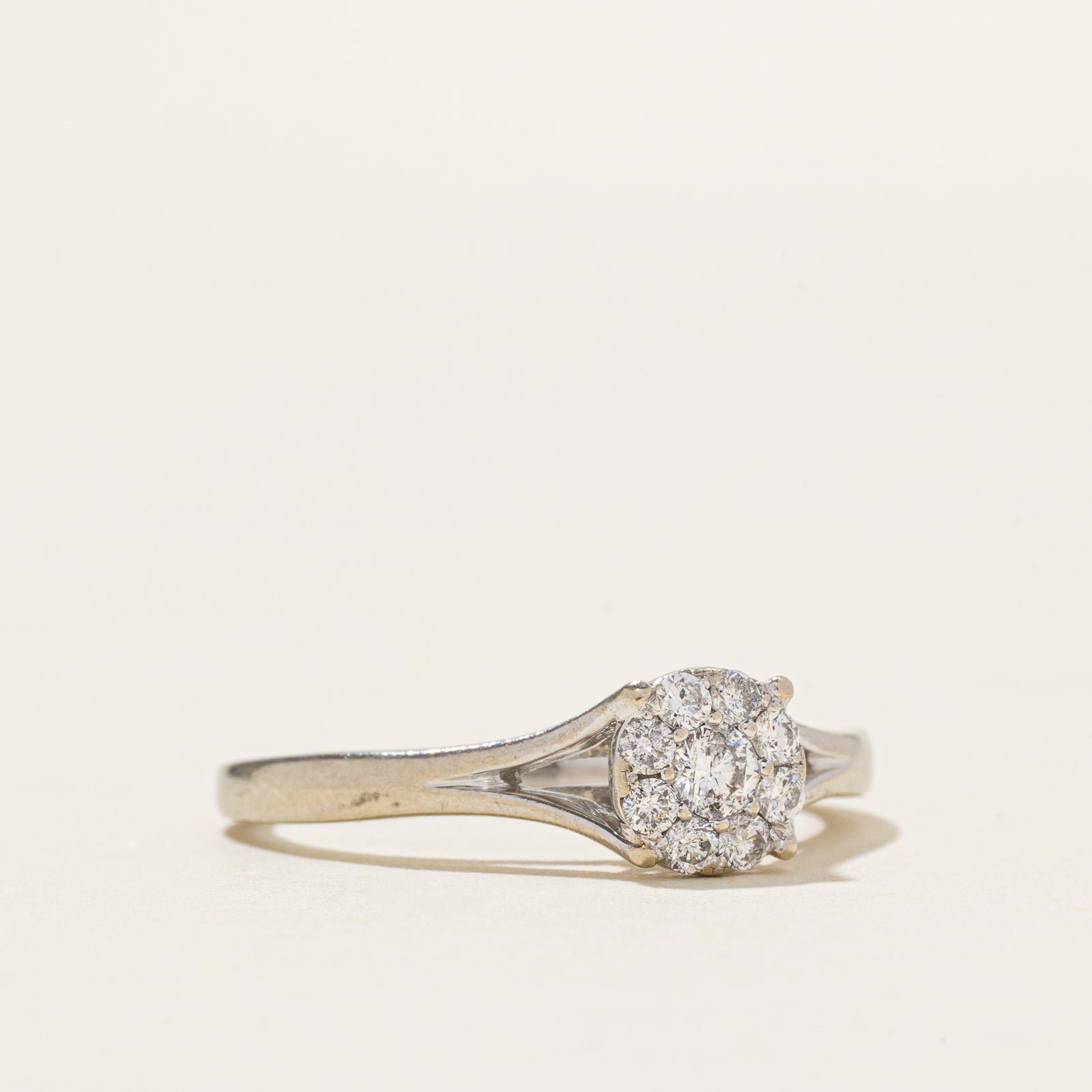 10k Cluster Diamond Tapered Ring | 0.25ctw | SZ 7