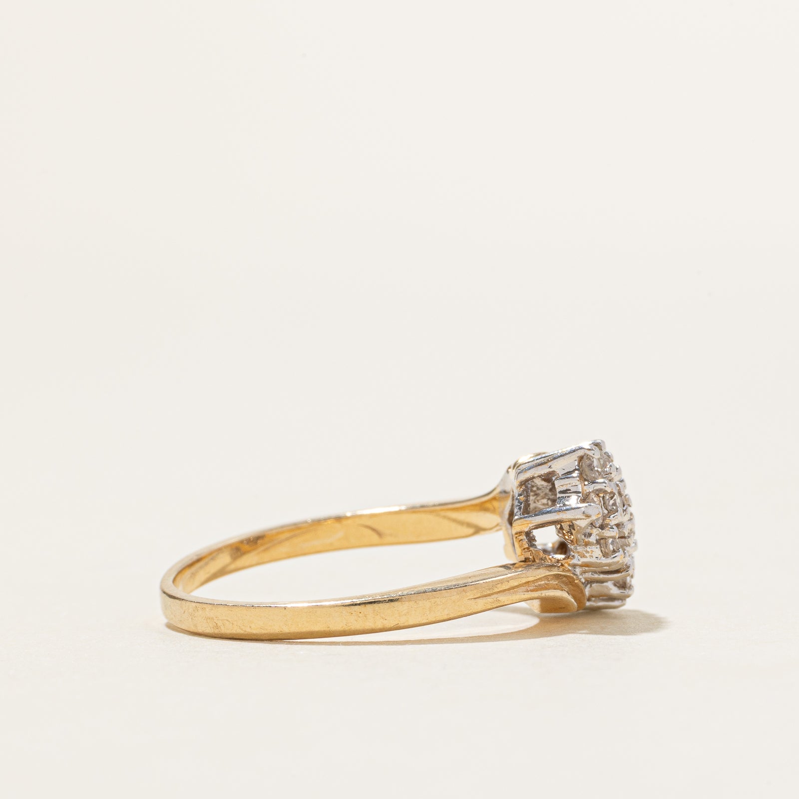 14k Diamond Waterfall Bypass Ring | 0.38ctw | SZ 7