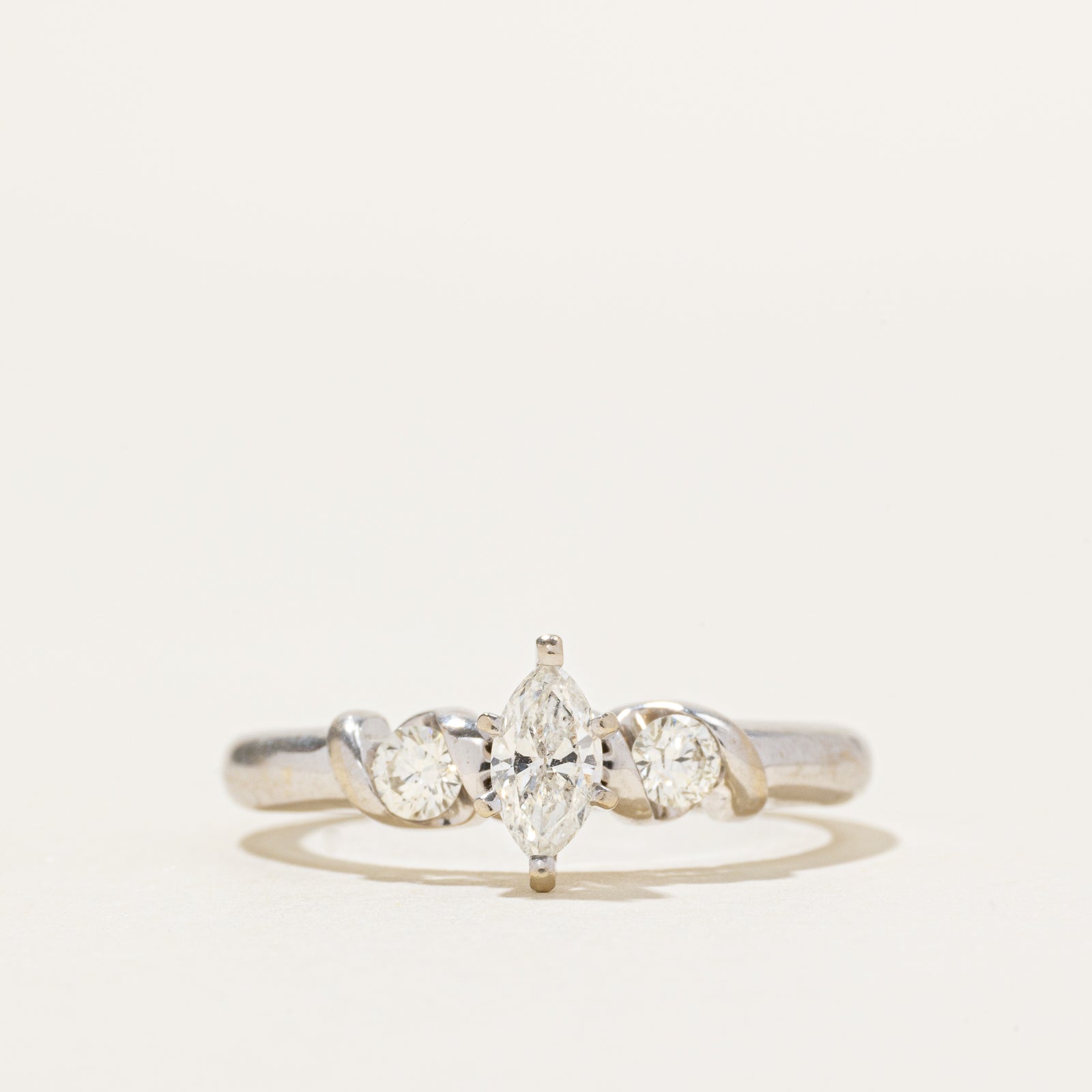 14k Marquise Cut Diamond Accented Ring | 0.48ct | SZ 7.5