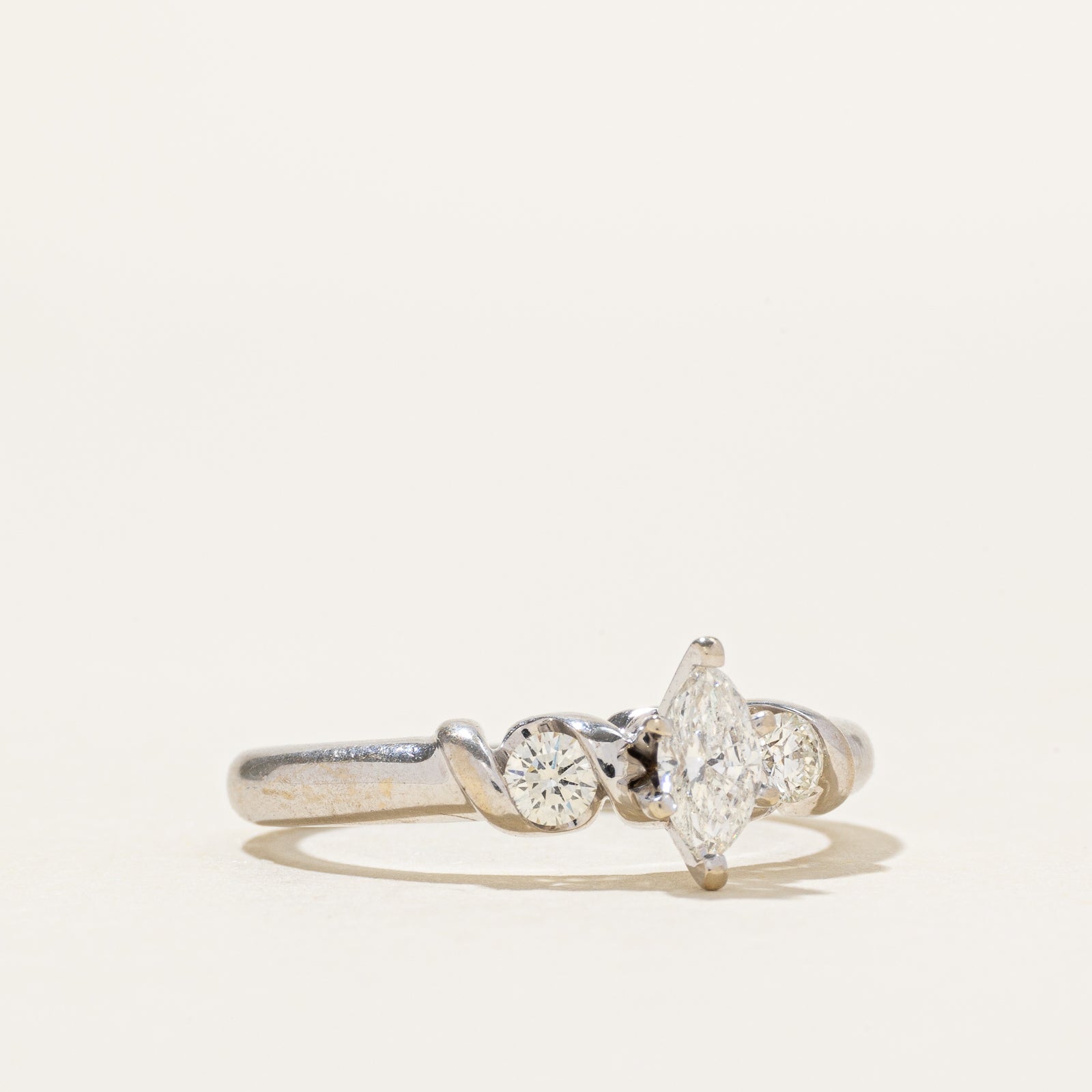 14k Marquise Cut Diamond Accented Ring | 0.48ct | SZ 7.5