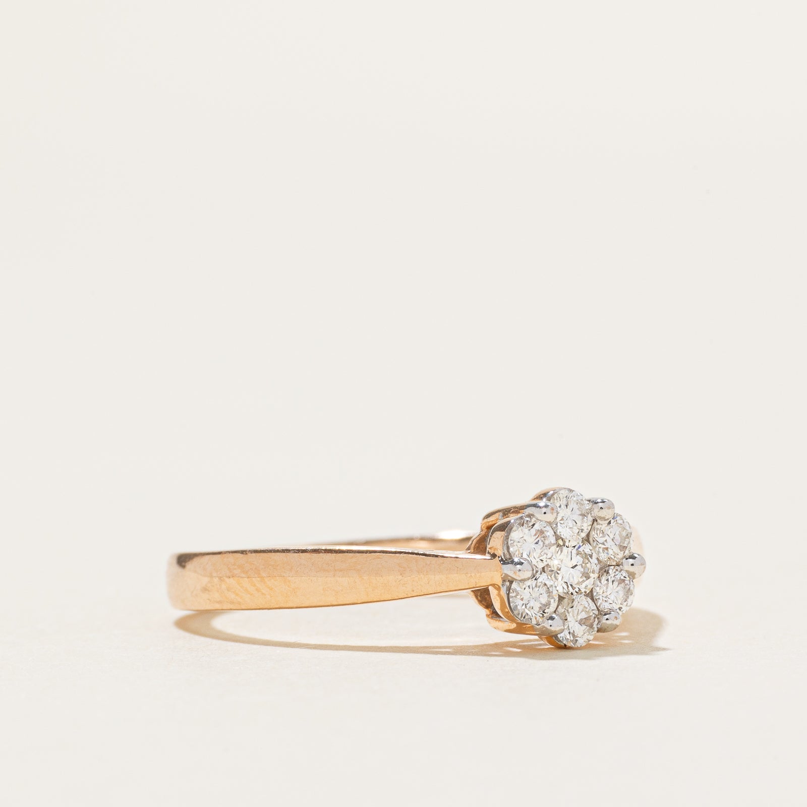 18k Cluster Diamond Cathedral Ring | 0.23ctw | SZ 5.75