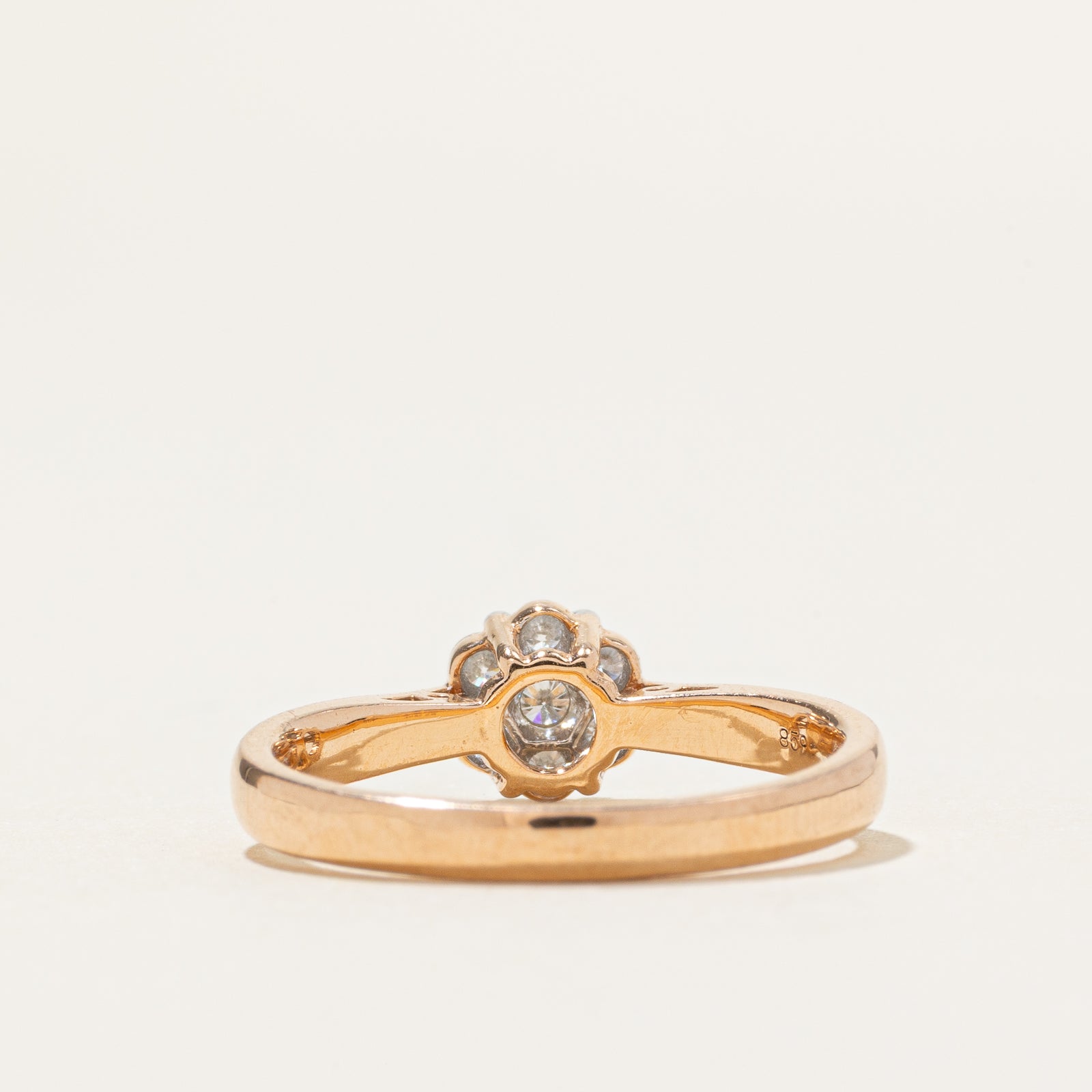 18k Cluster Diamond Cathedral Ring | 0.23ctw | SZ 5.75