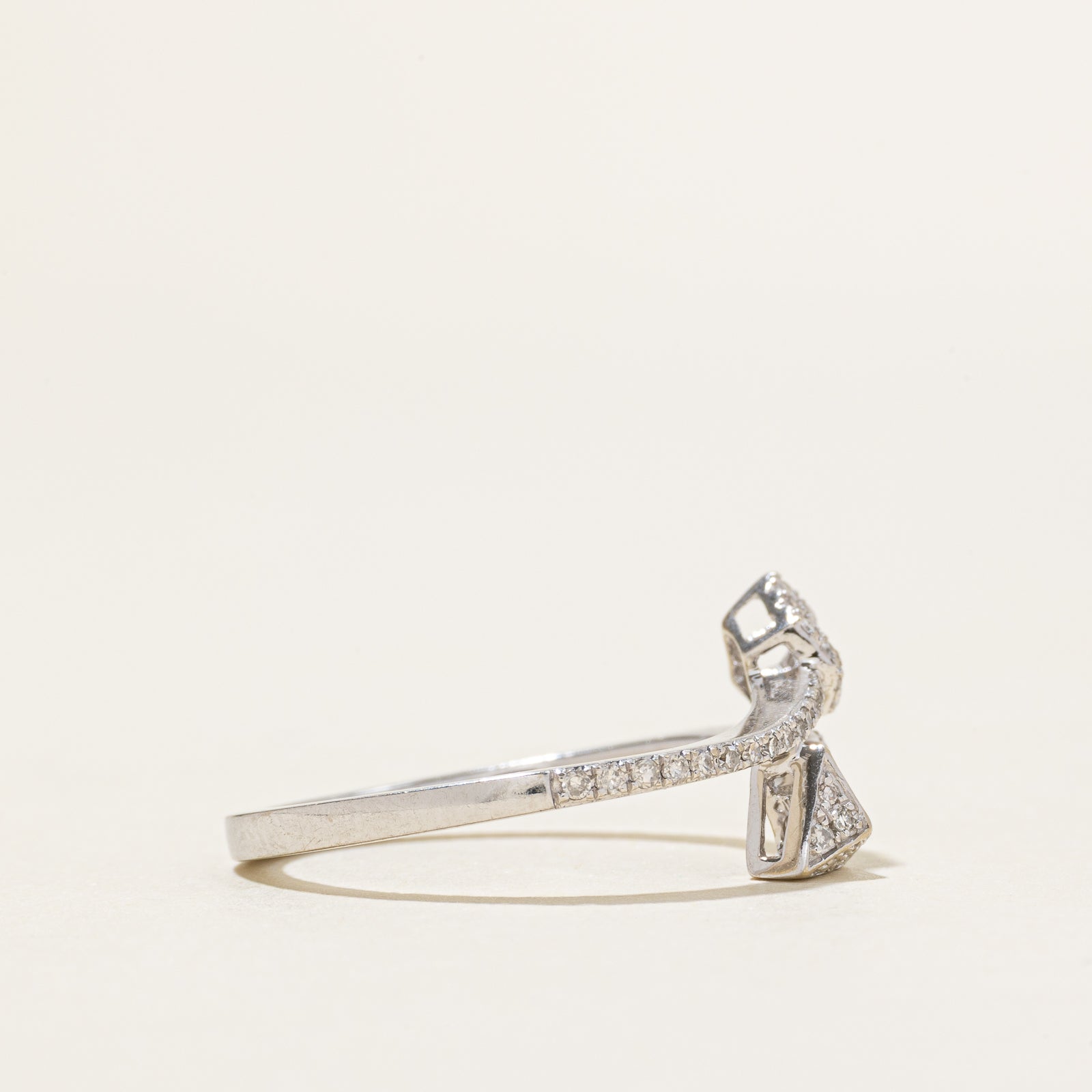 'Effy' 14k Pavé Set Diamond Arrow Bypass Ring | 0.24ctw | SZ 7
