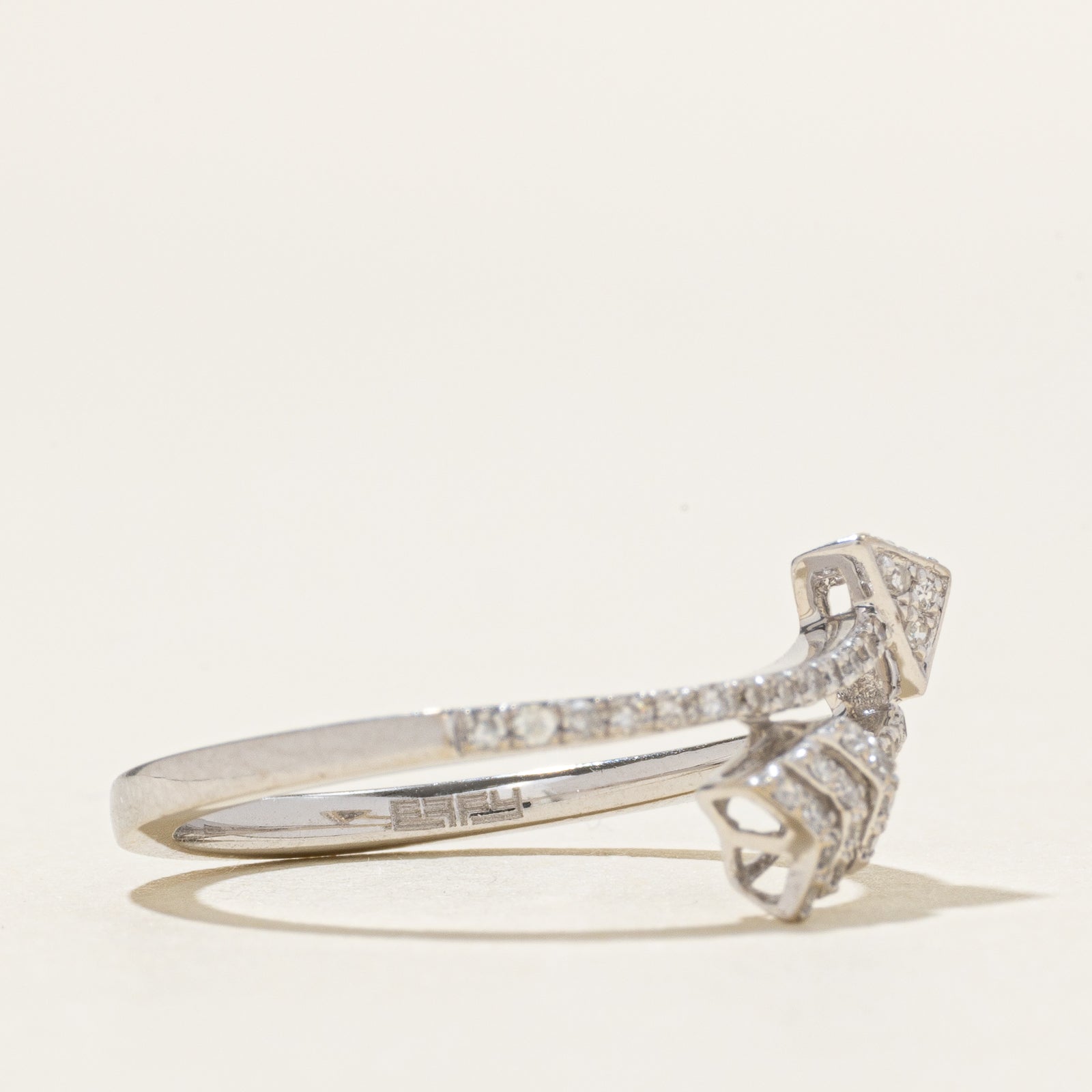 'Effy' 14k Pavé Set Diamond Arrow Bypass Ring | 0.24ctw | SZ 7