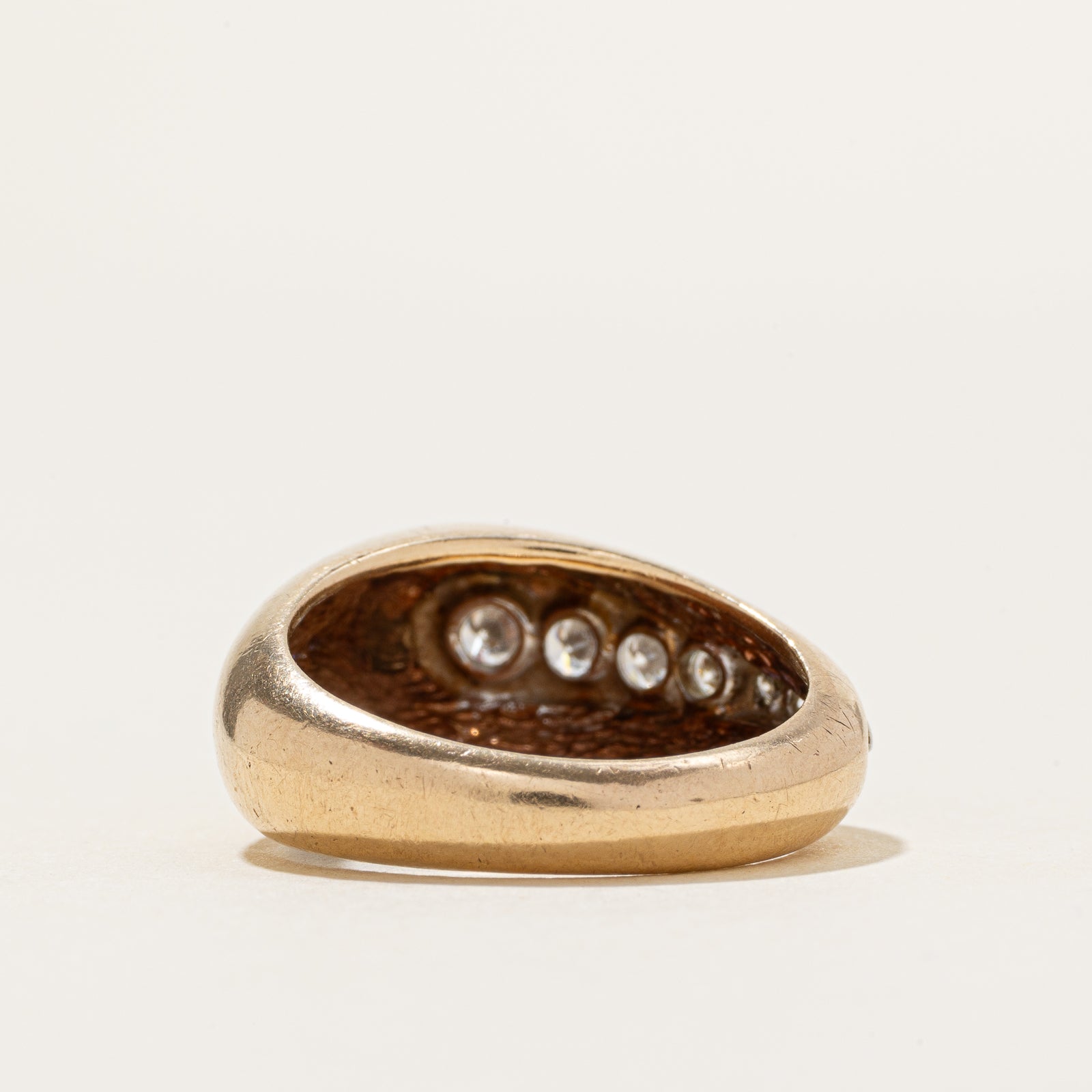 10k Diamond Angled Chunky Ring | 0.40ctw | SZ 7
