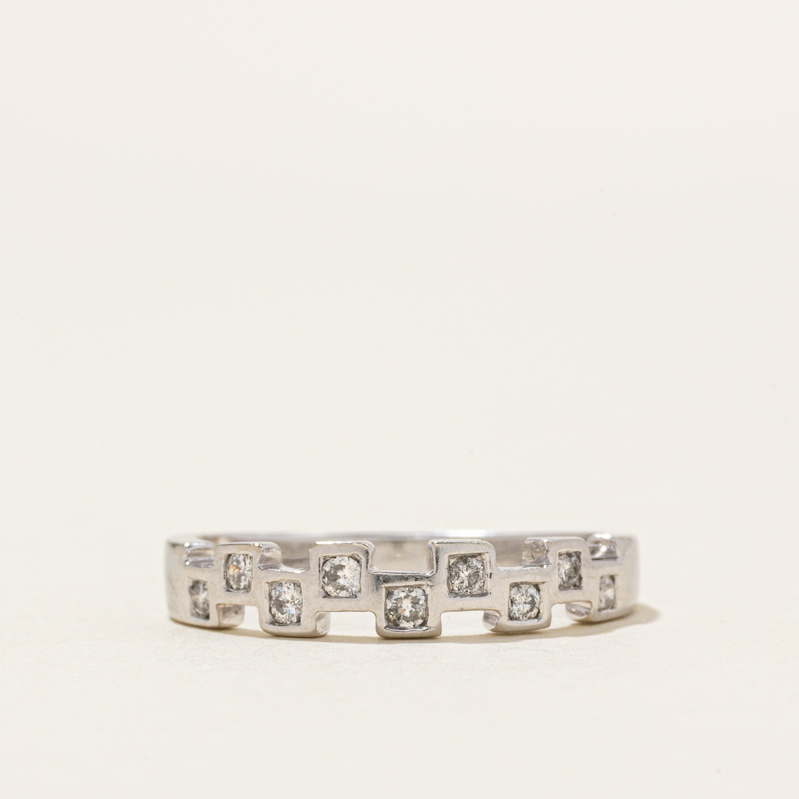14k Diamond Geometric Cubic Ring | 0.15ctw | SZ 7
