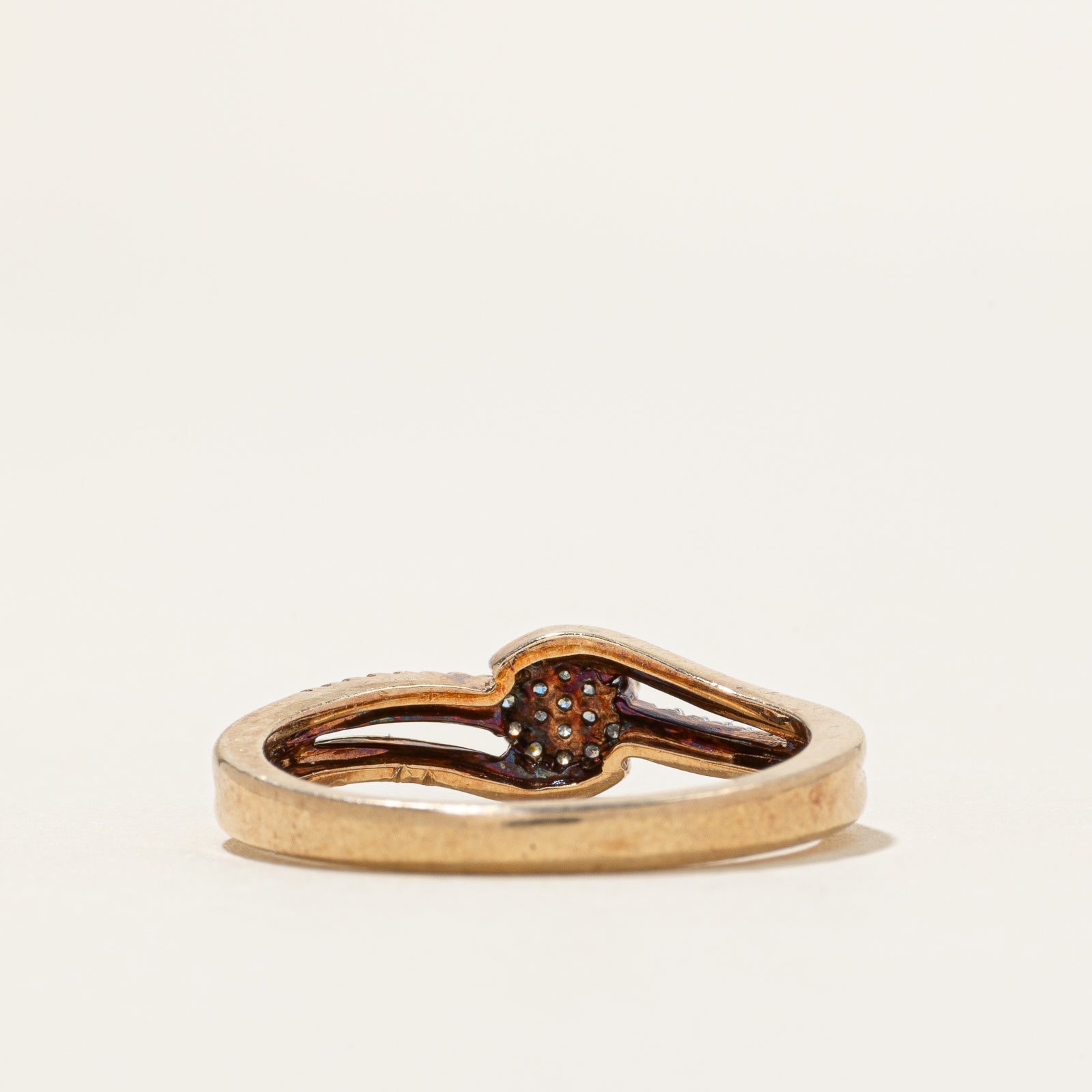10k Diamond Cluster Bypass Ring | 0.09ctw | SZ 7