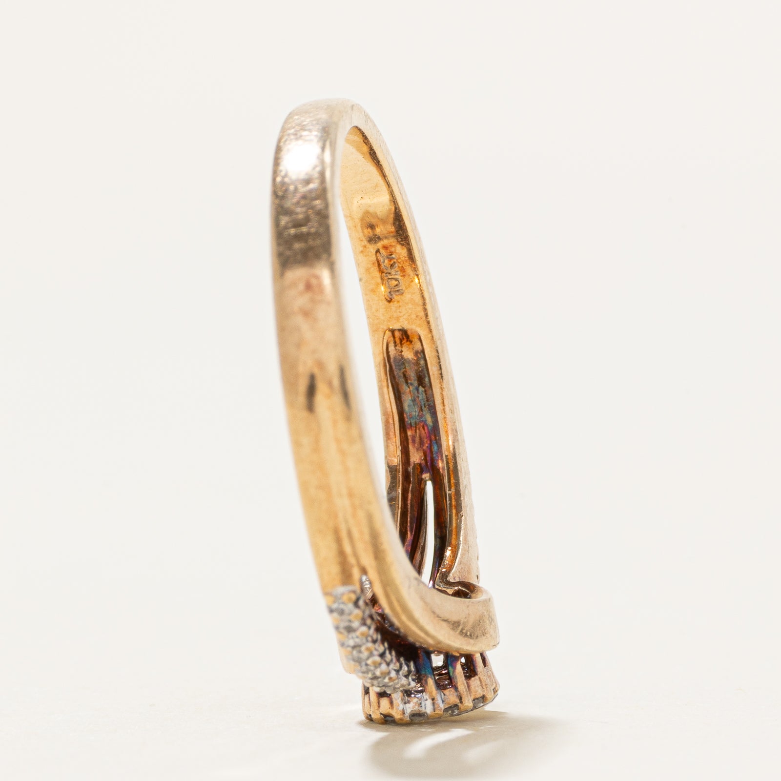 10k Diamond Cluster Bypass Ring | 0.09ctw | SZ 7
