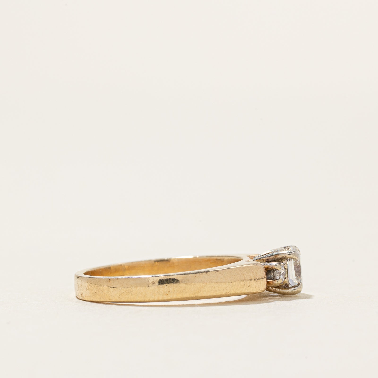 14k Three Stone Basket Set Diamond Ring | 0.32ctw | SZ 5