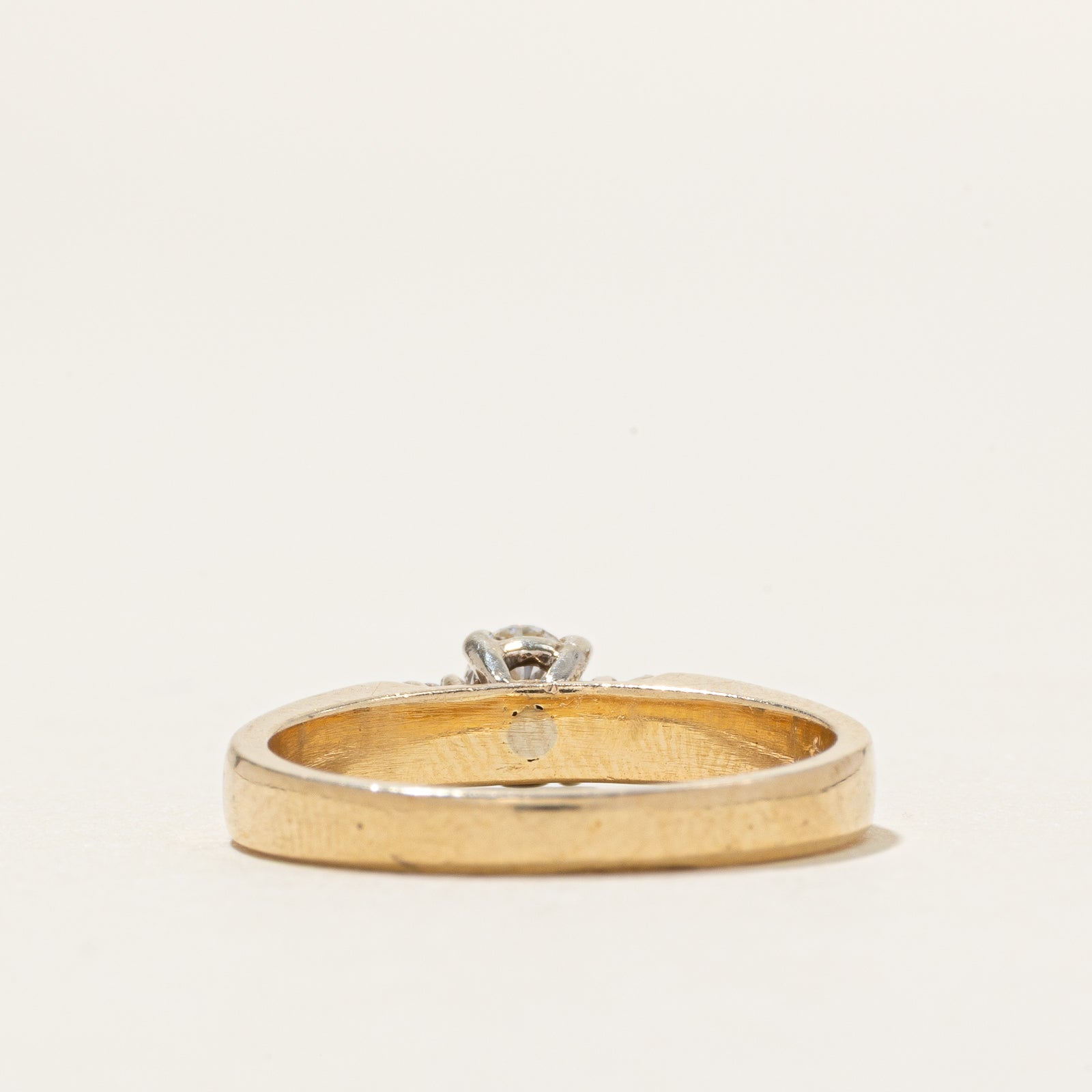 14k Three Stone Basket Set Diamond Ring | 0.32ctw | SZ 5