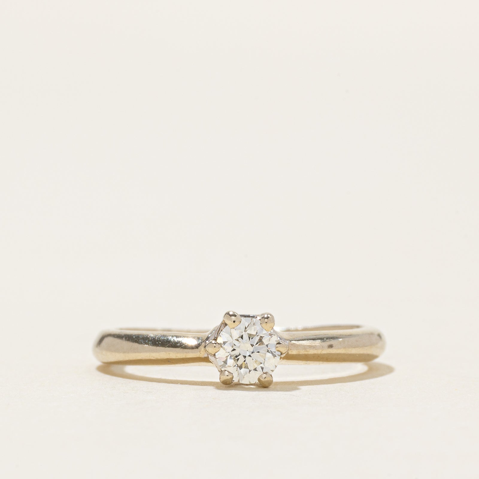 14k Basket Set Solitaire Diamond Ring | 0.24ct | SZ 3.75