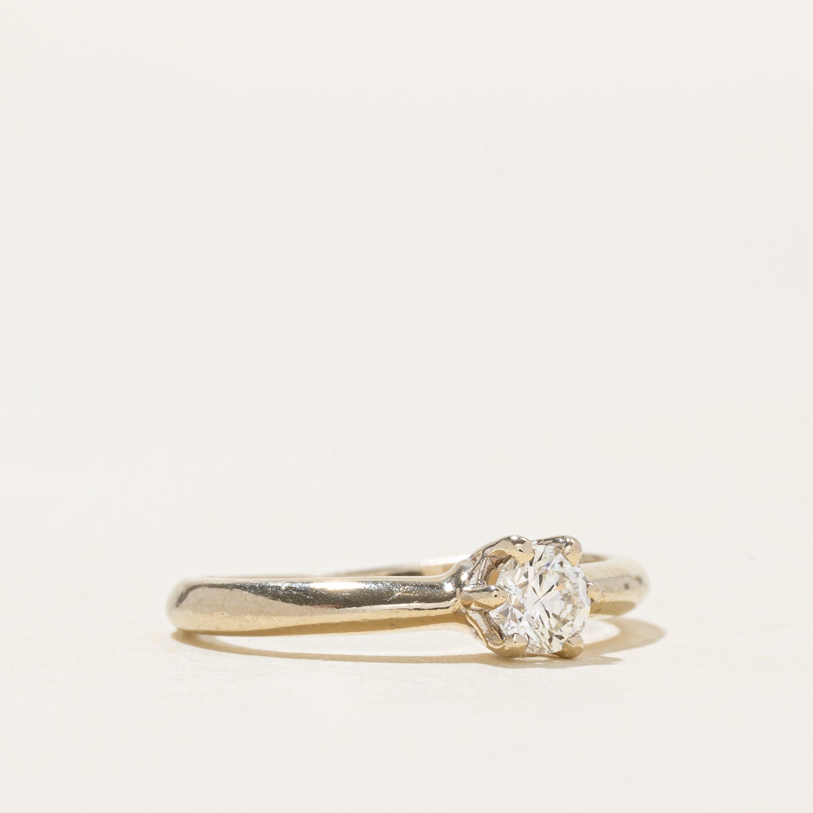 14k Basket Set Solitaire Diamond Ring | 0.24ct | SZ 3.75