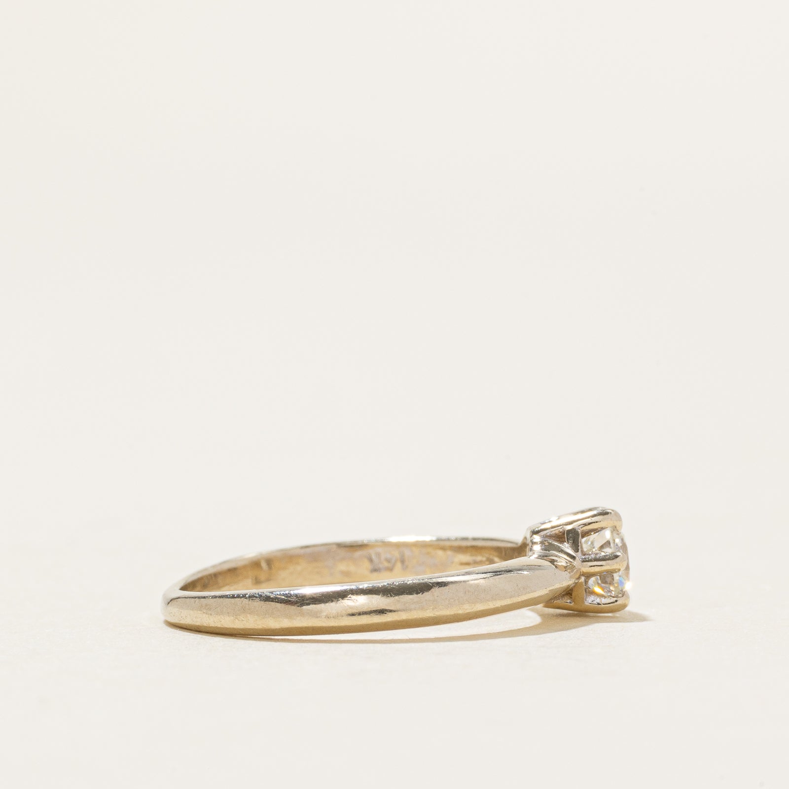 14k Basket Set Solitaire Diamond Ring | 0.24ct | SZ 3.75