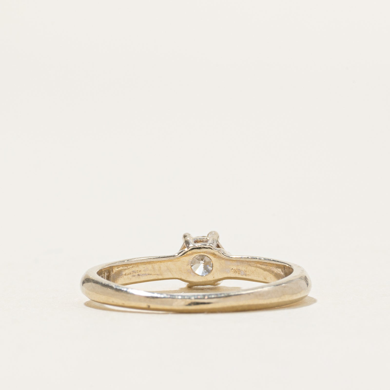 14k Basket Set Solitaire Diamond Ring | 0.24ct | SZ 3.75
