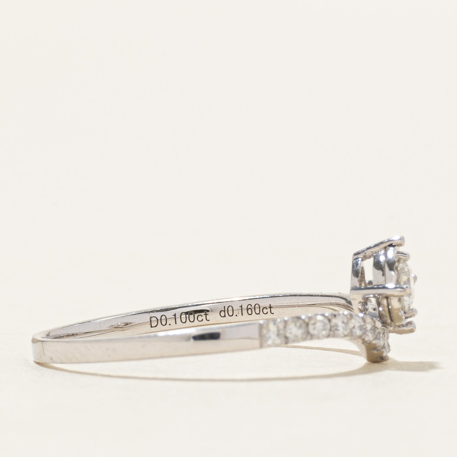 18k Illusion Set Diamond Chevron Ring | 0.26ctw | SZ 6
