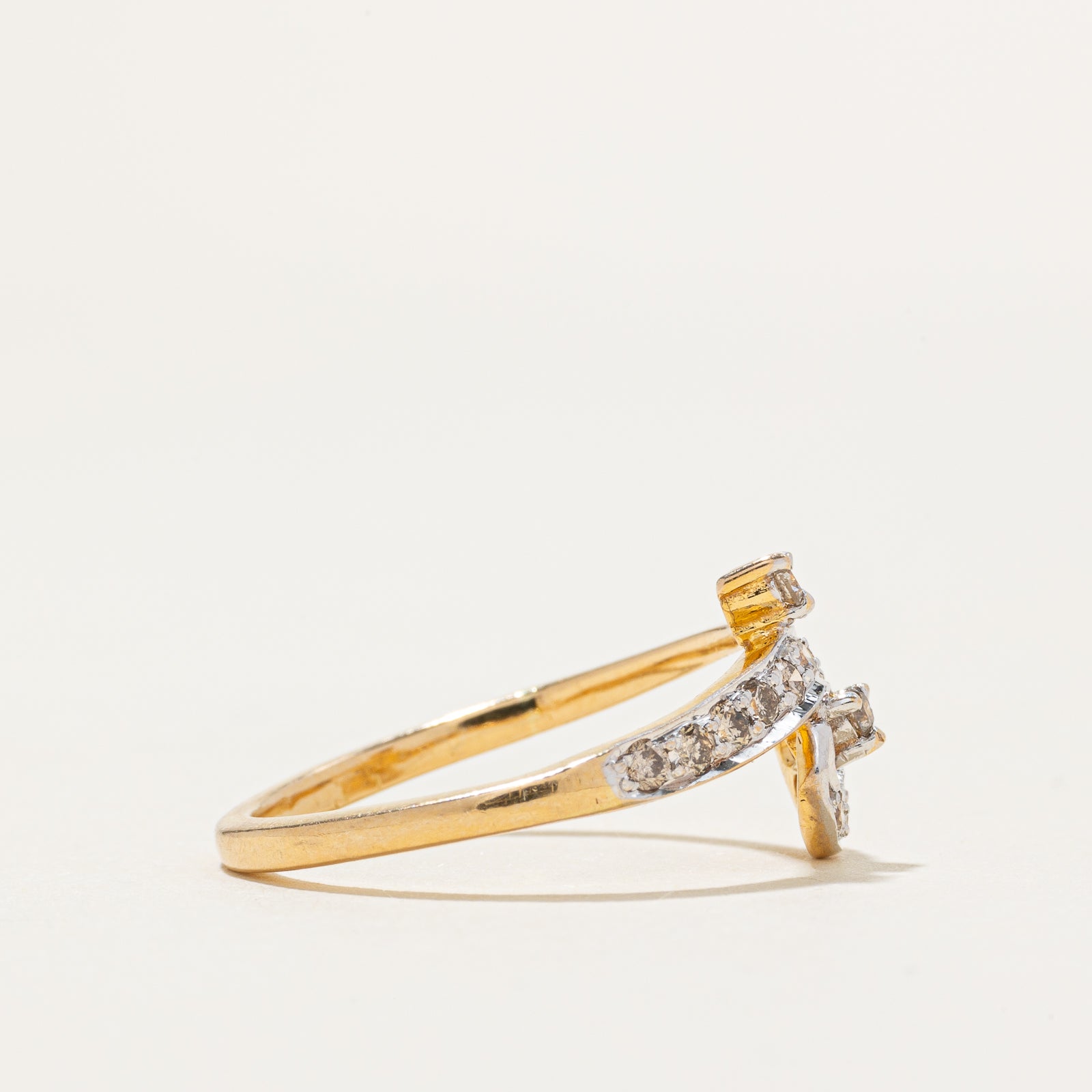18k Diamond Swirl Bypass Ring | 0.28ctw | SZ 7