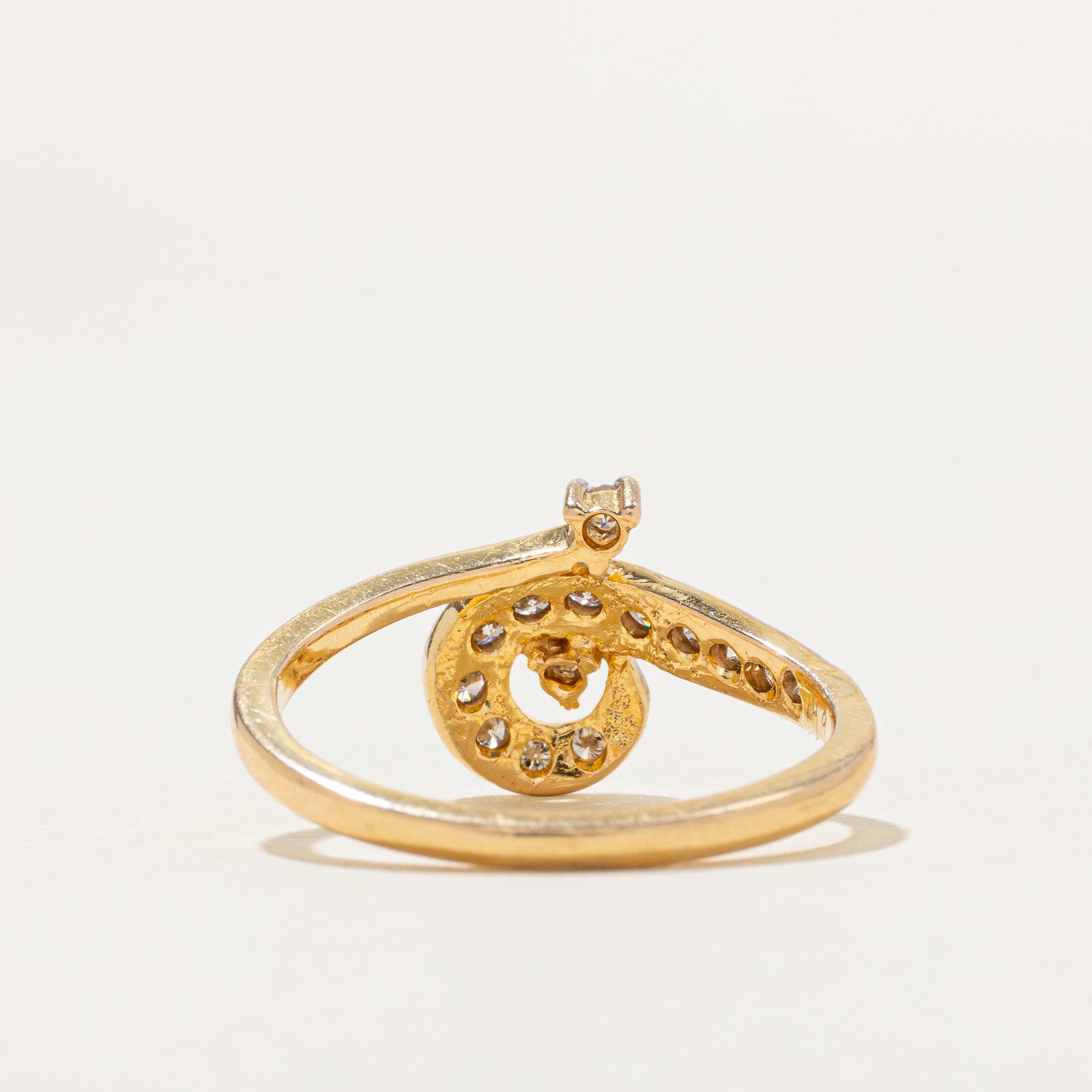 18k Diamond Swirl Bypass Ring | 0.28ctw | SZ 7